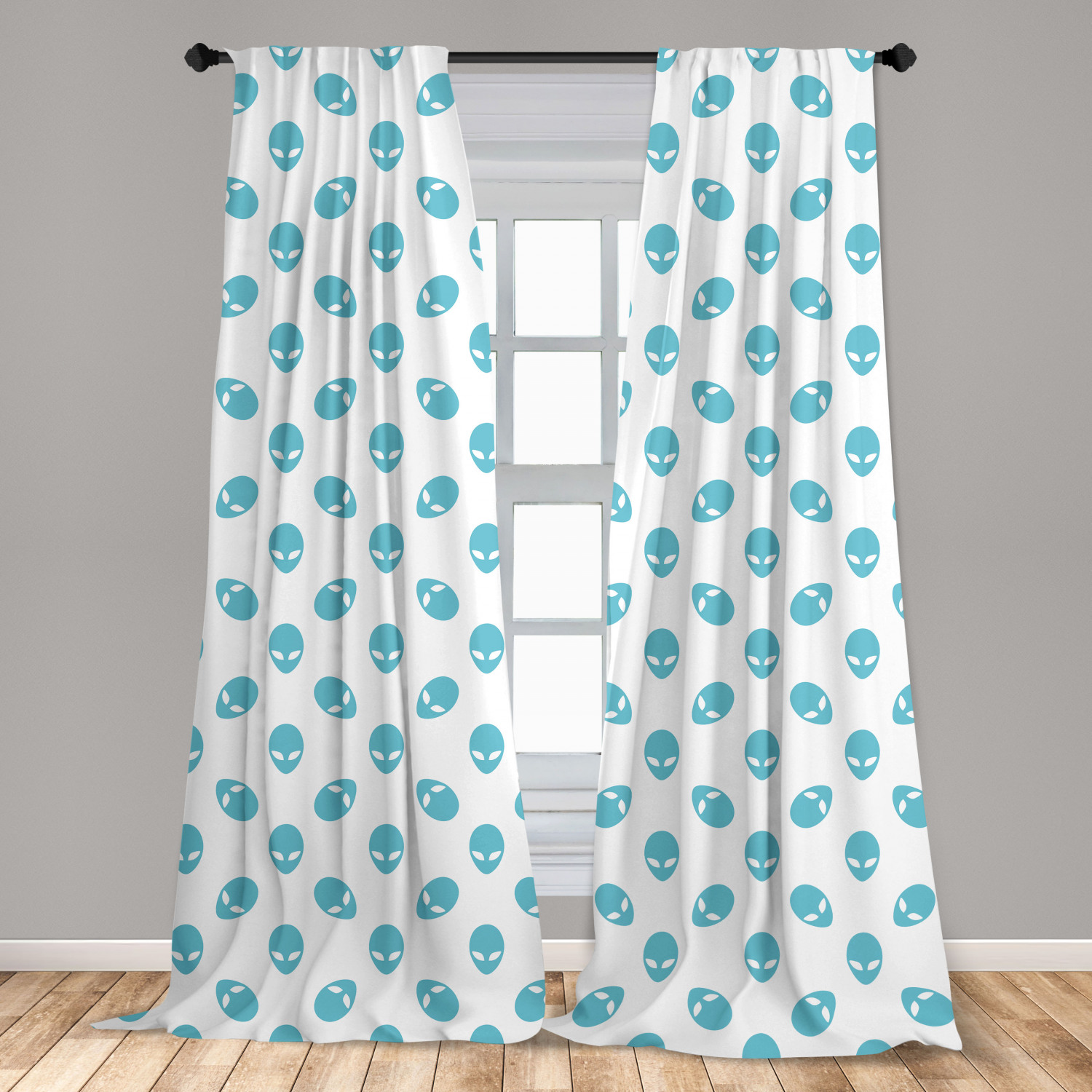 Alien Microfiber Curtains 2 Panel Set Living Room Bedroom in 3 Sizes - Picture 49 of 56
