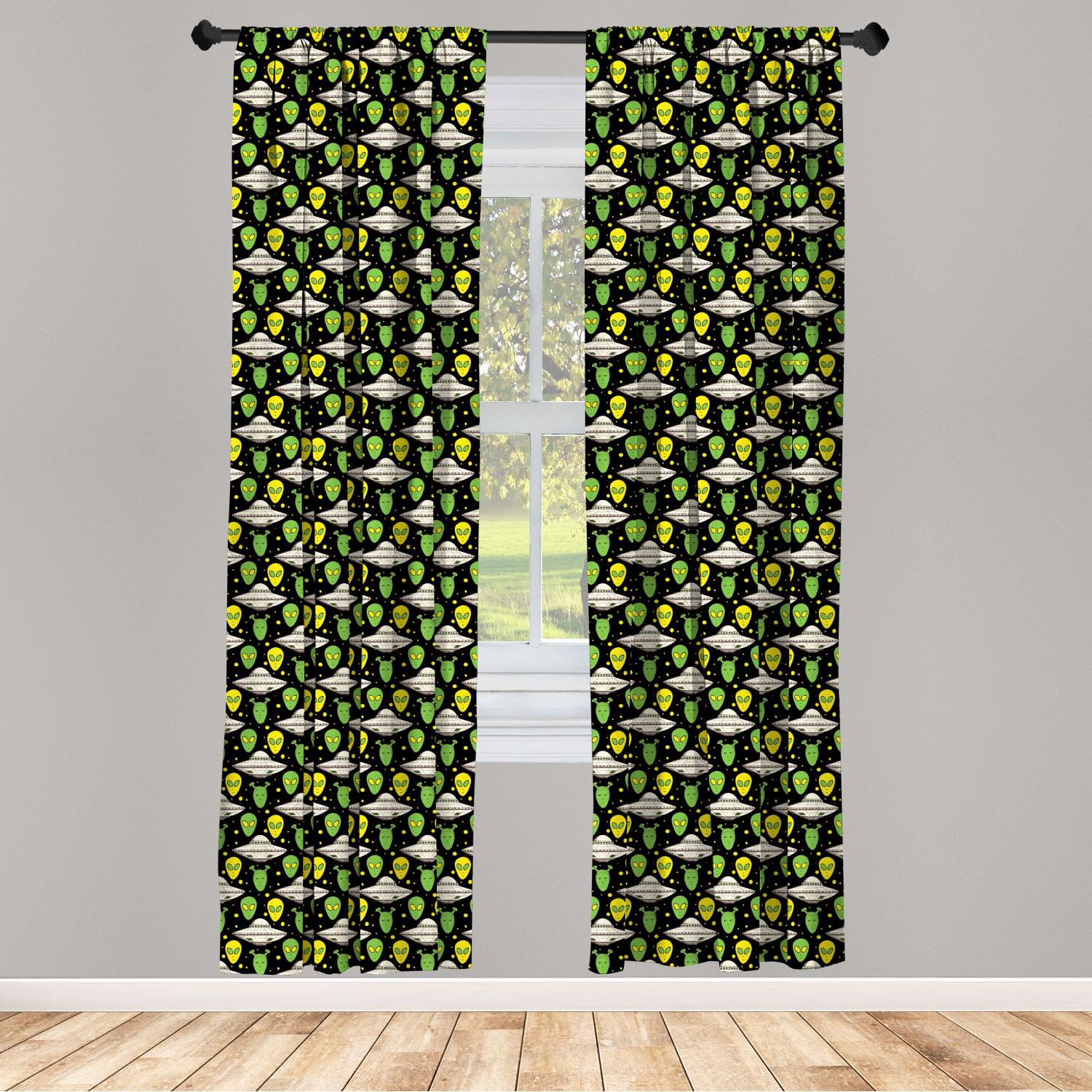 Alien Microfiber Curtains 2 Panel Set Living Room Bedroom in 3 Sizes - Picture 56 of 56