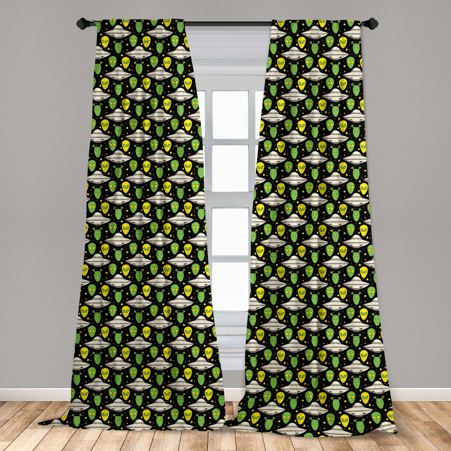 Alien Microfiber Curtains 2 Panel Set Living Room Bedroom in 3 Sizes - Picture 55 of 56