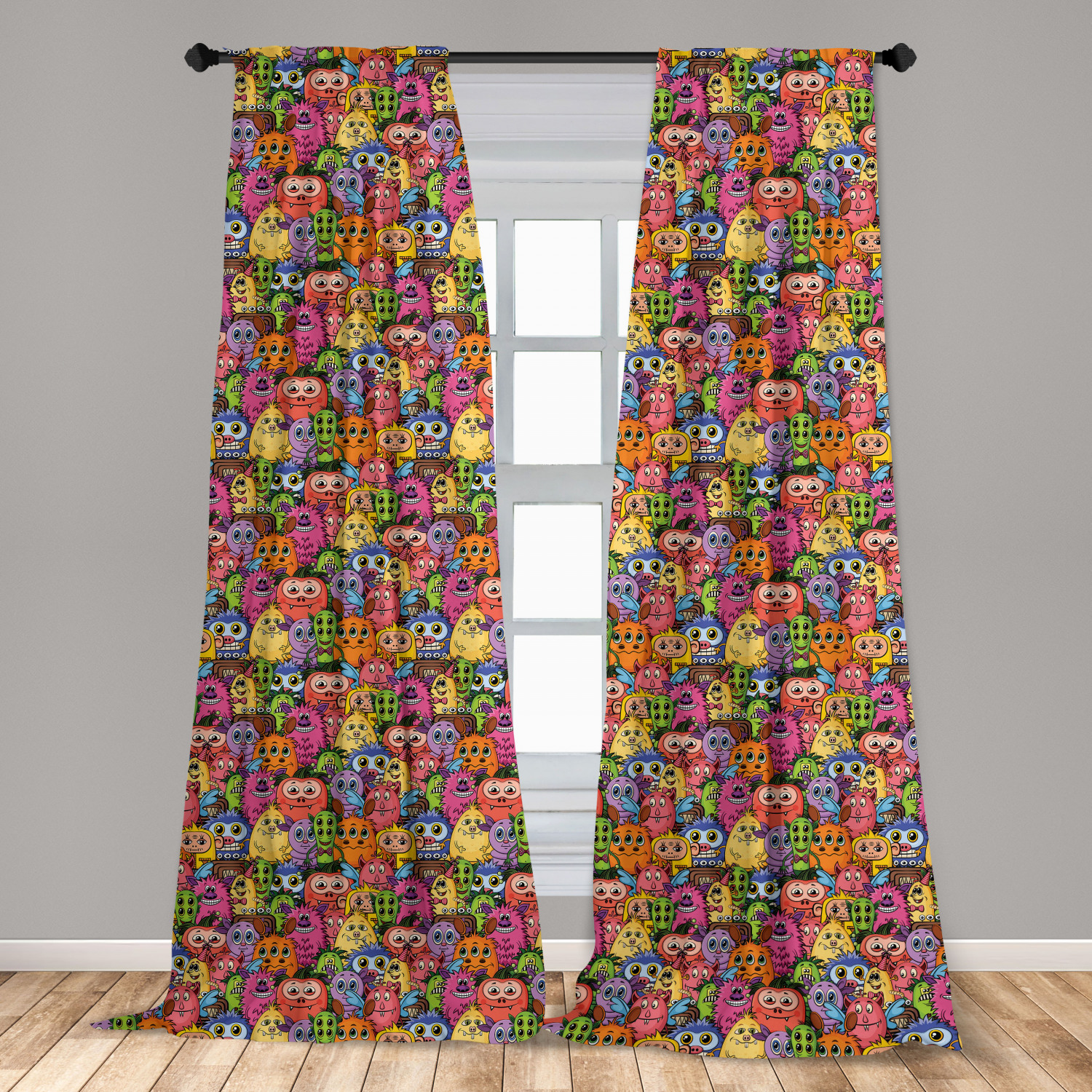 Alien Microfiber Curtains 2 Panel Set Living Room Bedroom in 3 Sizes - Picture 9 of 56