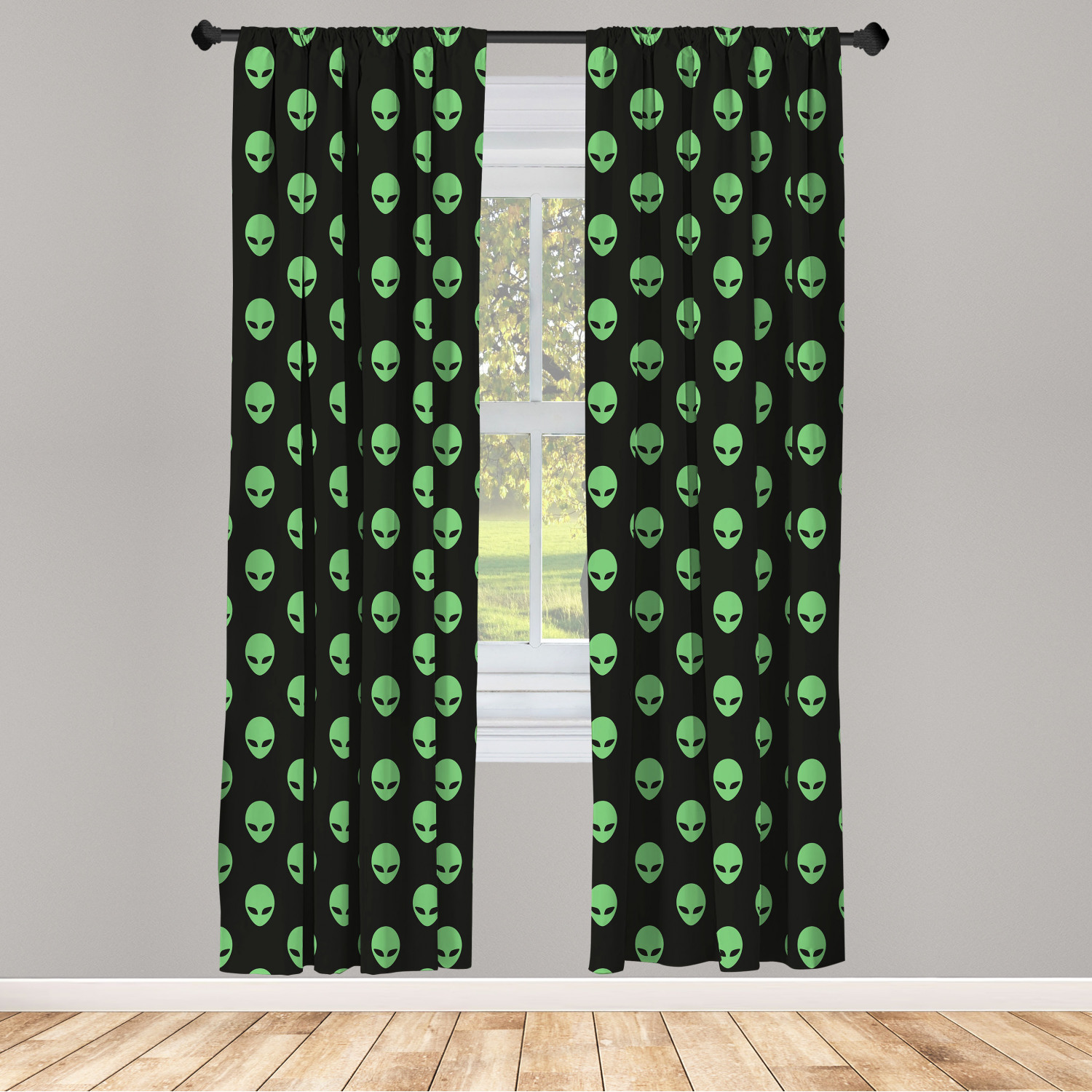 Alien Microfiber Curtains 2 Panel Set Living Room Bedroom in 3 Sizes - Picture 32 of 56