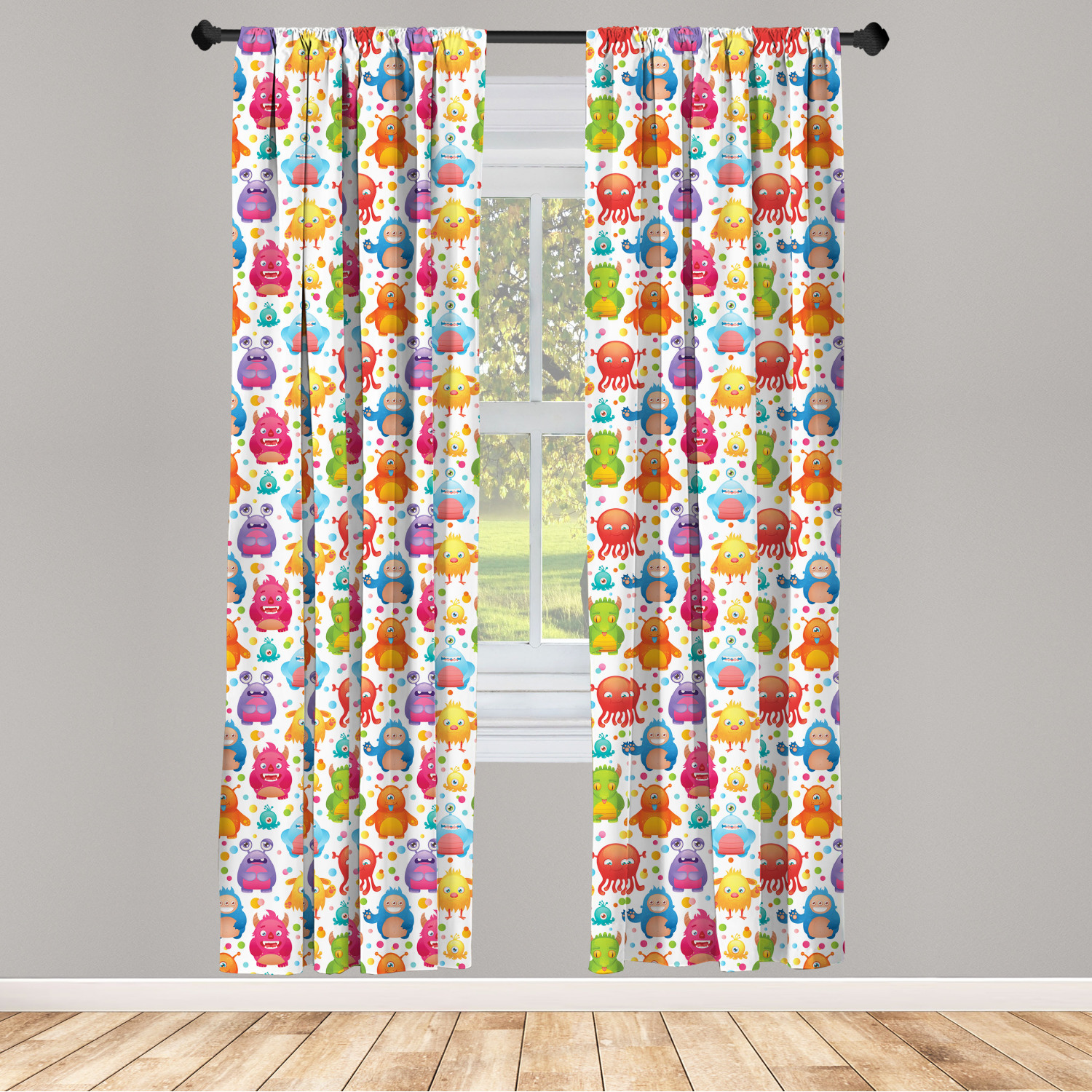 Alien Microfiber Curtains 2 Panel Set Living Room Bedroom in 3 Sizes - Picture 40 of 56