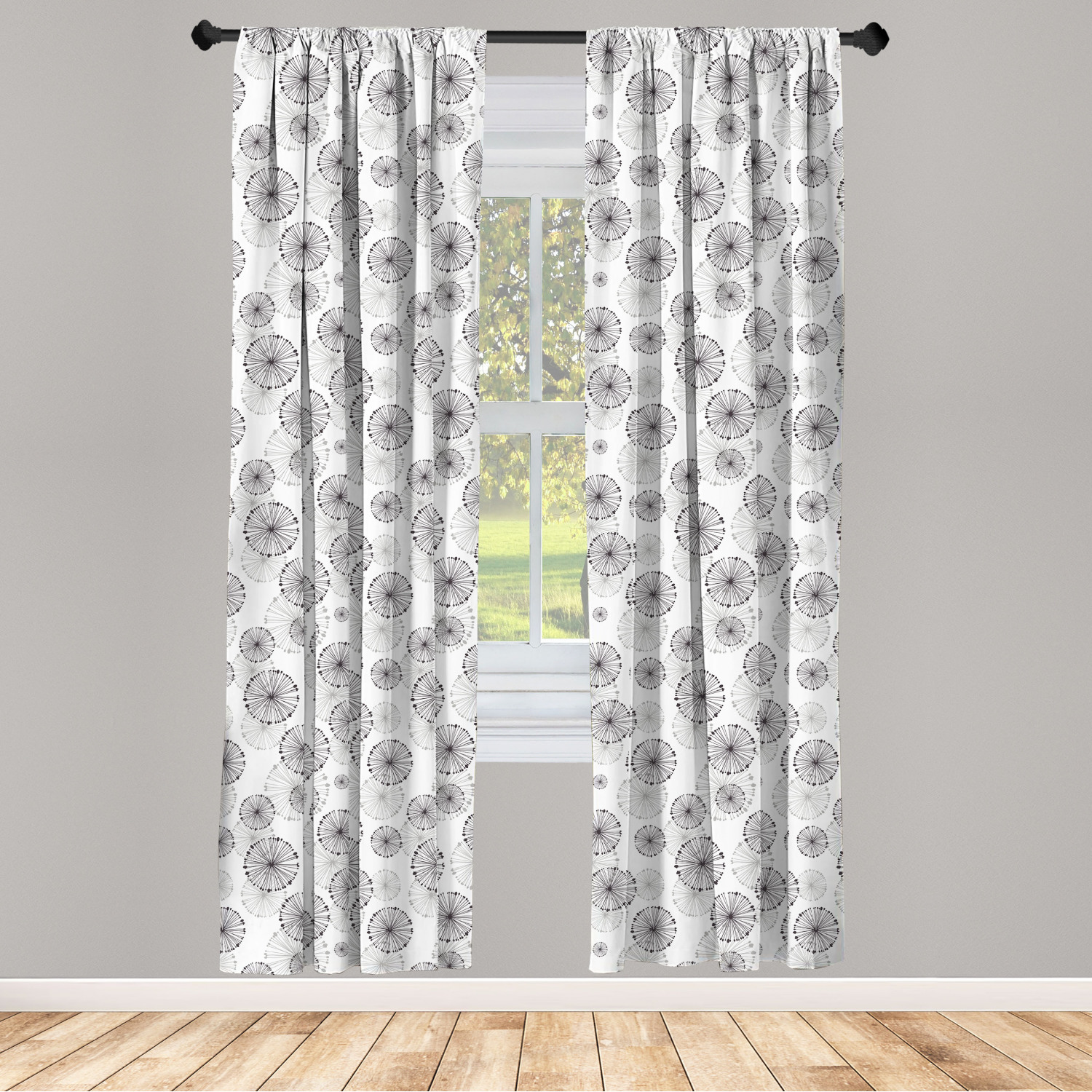 Vintage Abstract Microfiber Curtains 2 Panel Set Living Room Bedroom in 3 Sizes - Picture 22 of 54