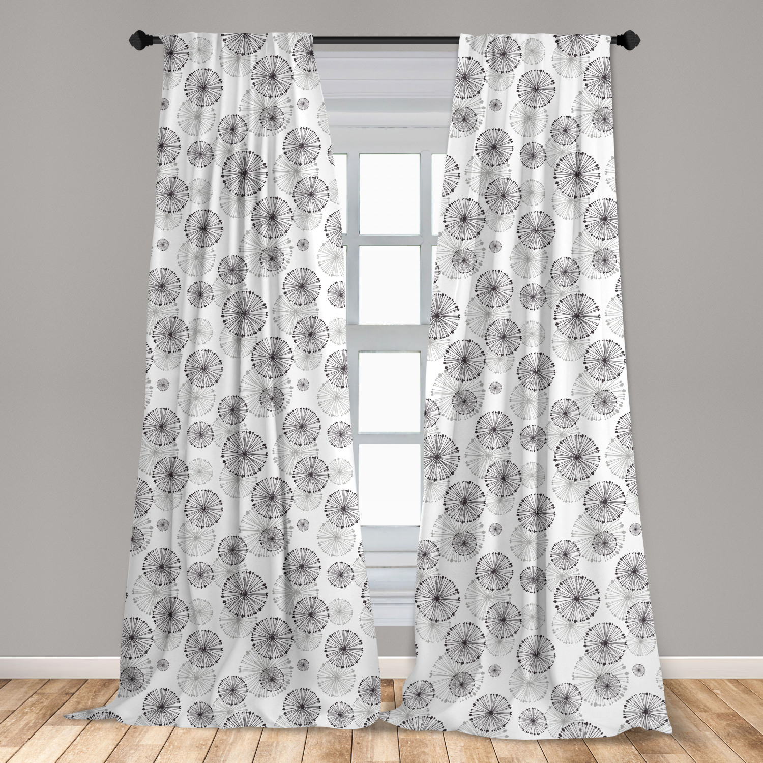 Vintage Abstract Microfiber Curtains 2 Panel Set Living Room Bedroom in 3 Sizes - Picture 21 of 54