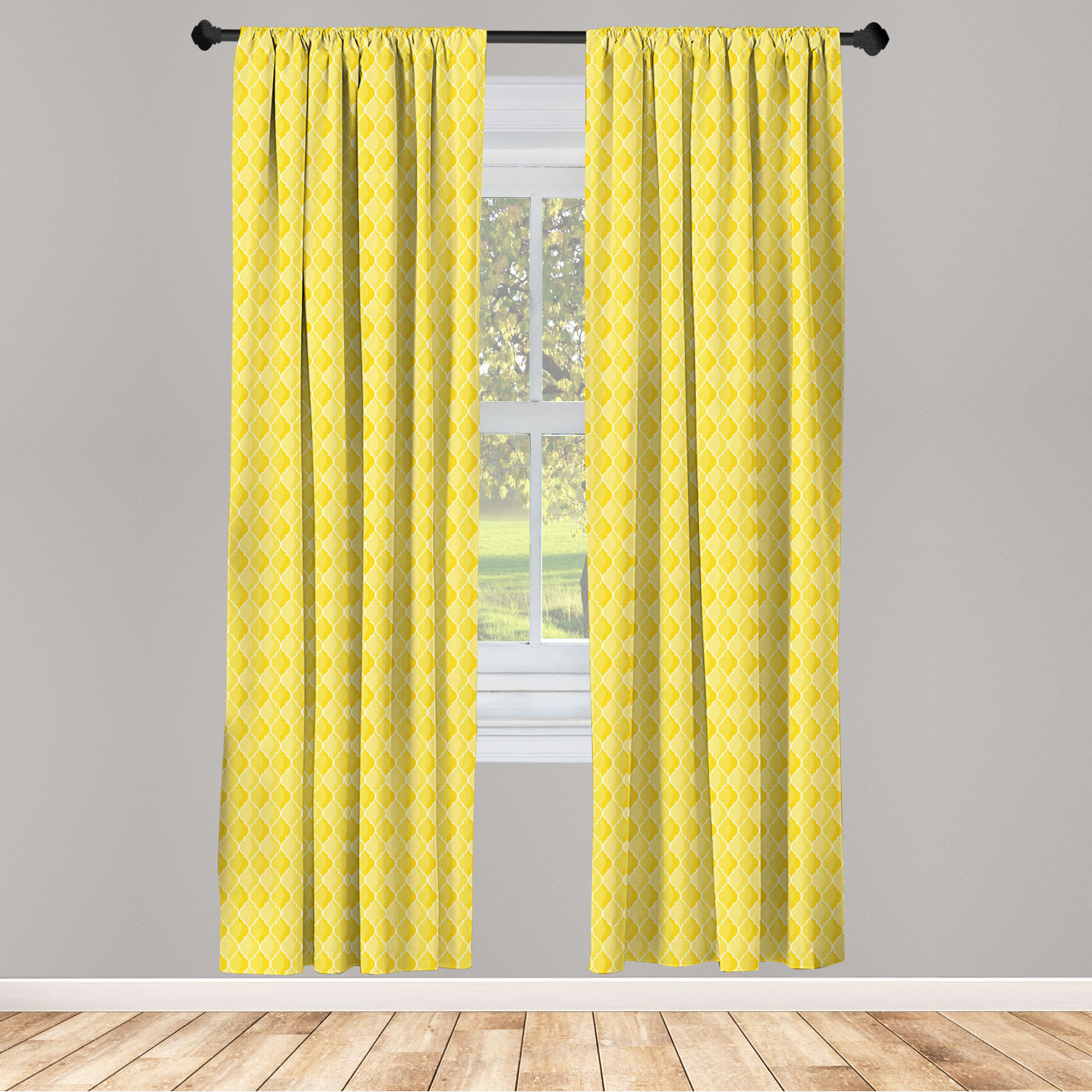 Yellow Microfiber Curtains 2 Panel Set For Living Room Bedroom In 3 Sizes Ebay