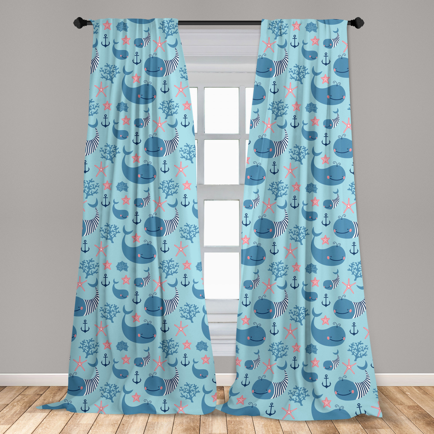 Lighthouse Microfiber Curtains 2 Panel Set Living Room Bedroom in 3 Sizes 