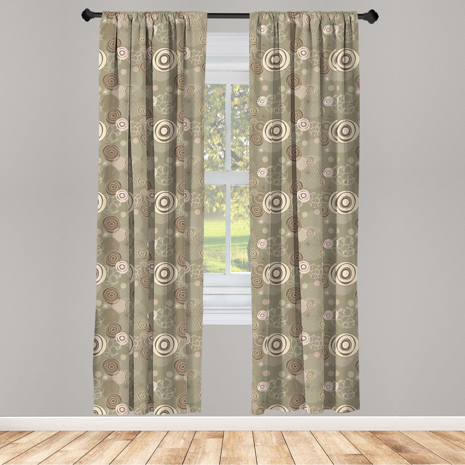 Vintage Abstract Microfiber Curtains 2 Panel Set Living Room Bedroom in 3 Sizes - Picture 14 of 54