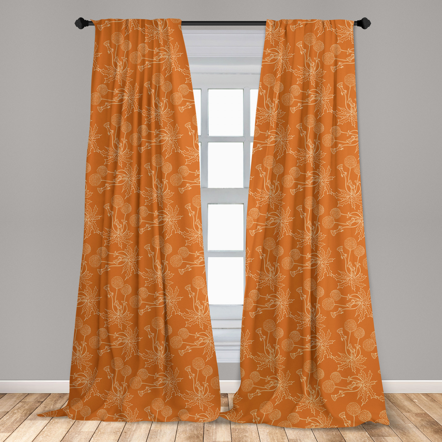 Burnt Orange Microfiber Curtains 2 Panel Set Living Room Bedroom In 3   Micp 59987 V2 