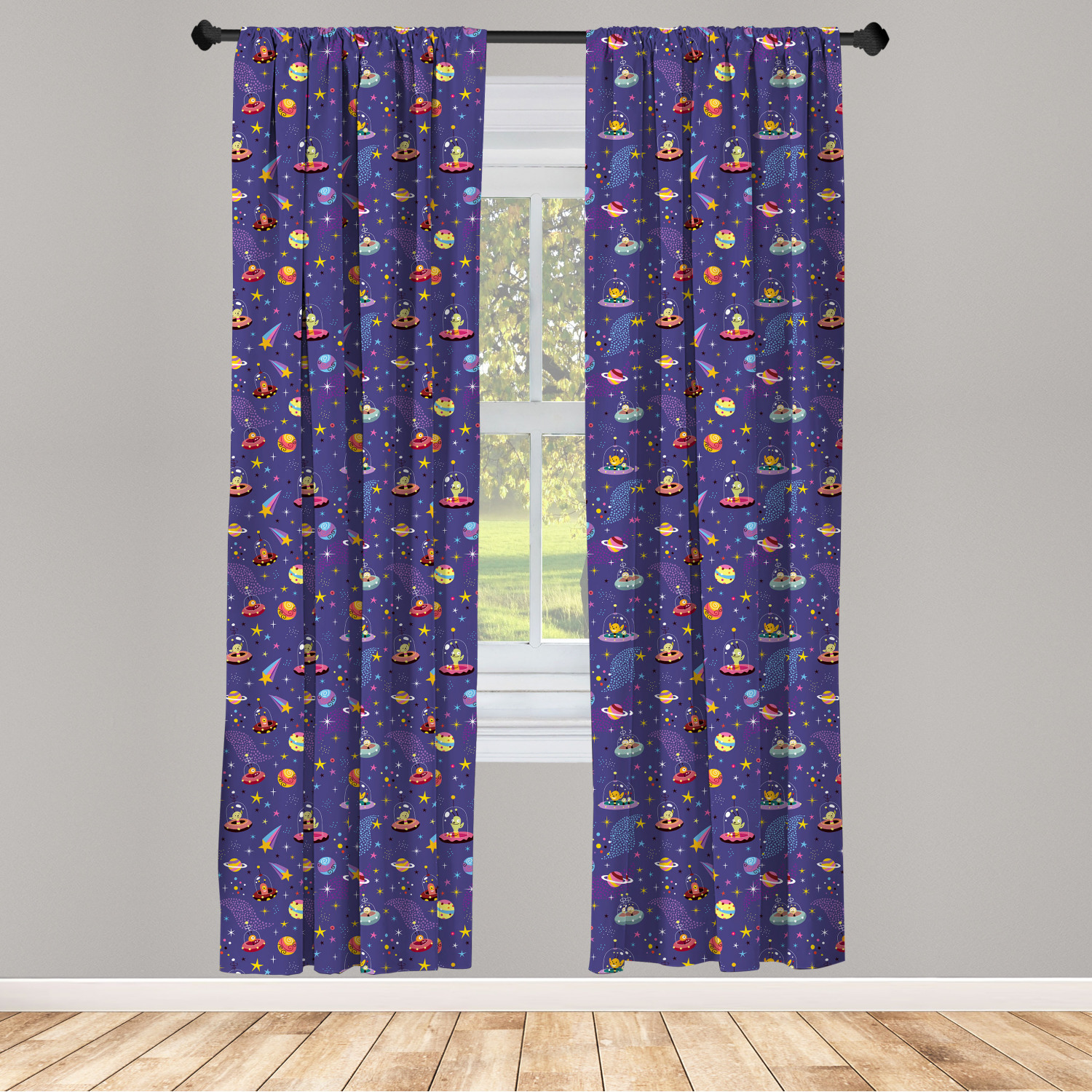 Alien Microfiber Curtains 2 Panel Set Living Room Bedroom in 3 Sizes - Picture 48 of 56
