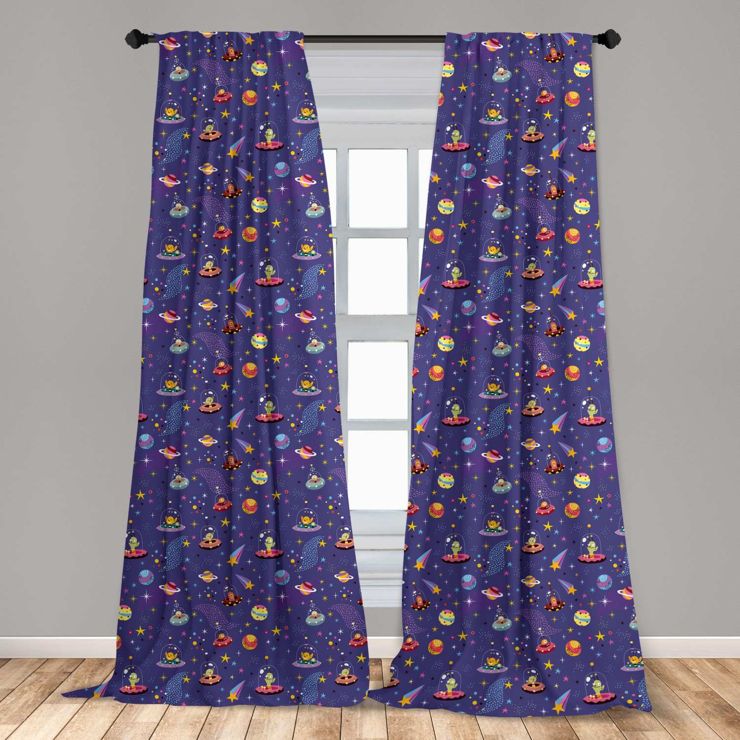 Alien Microfiber Curtains 2 Panel Set Living Room Bedroom in 3 Sizes - Picture 47 of 56