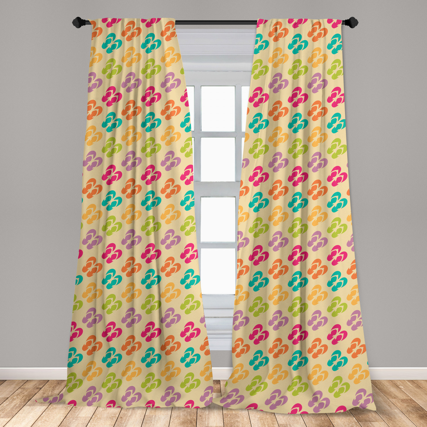 Flip Flop Microfiber Curtains 2 Panel Set Living Room Bedroom in 3 Sizes - Picture 29 of 50