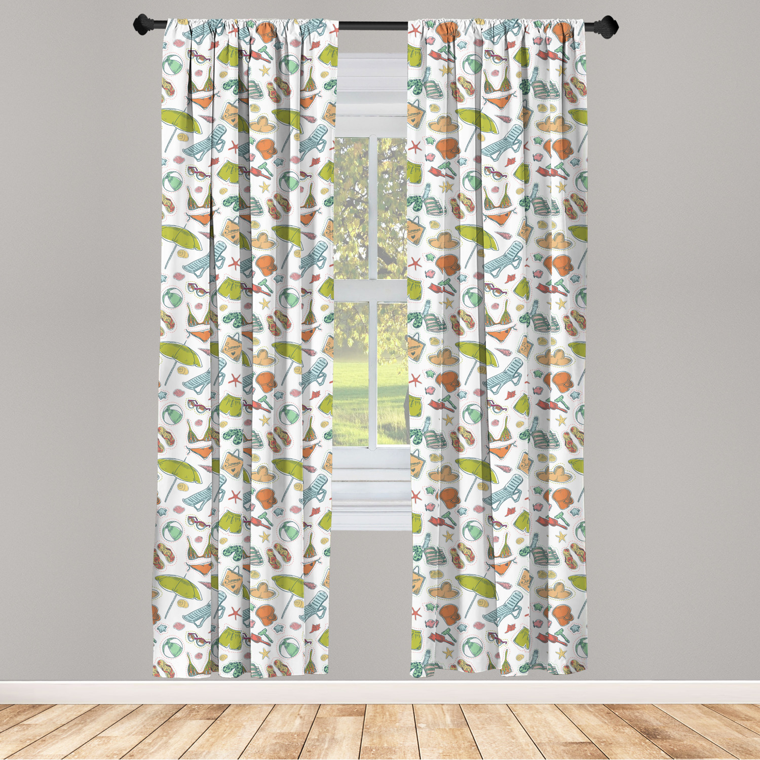 Flip Flop Microfiber Curtains 2 Panel Set Living Room Bedroom in 3 Sizes - Picture 32 of 50