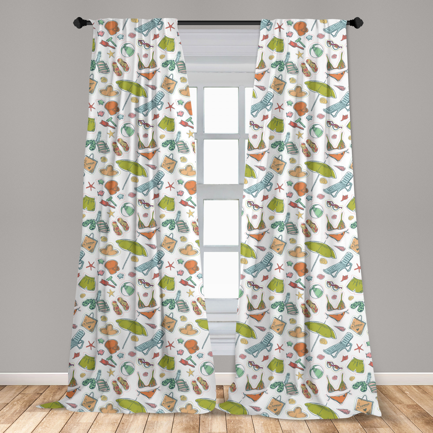 Flip Flop Microfiber Curtains 2 Panel Set Living Room Bedroom in 3 Sizes - Picture 31 of 50