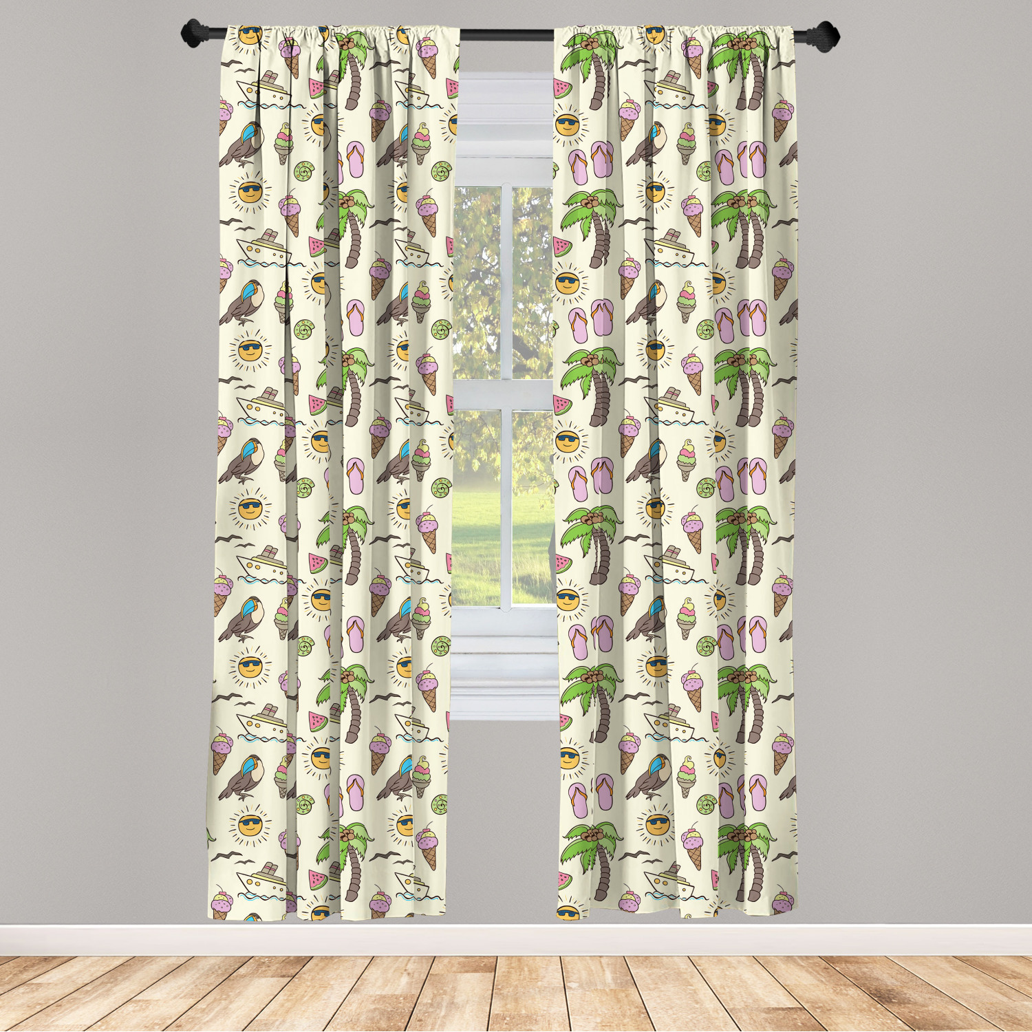 Flip Flop Microfiber Curtains 2 Panel Set Living Room Bedroom in 3 Sizes - Picture 24 of 50
