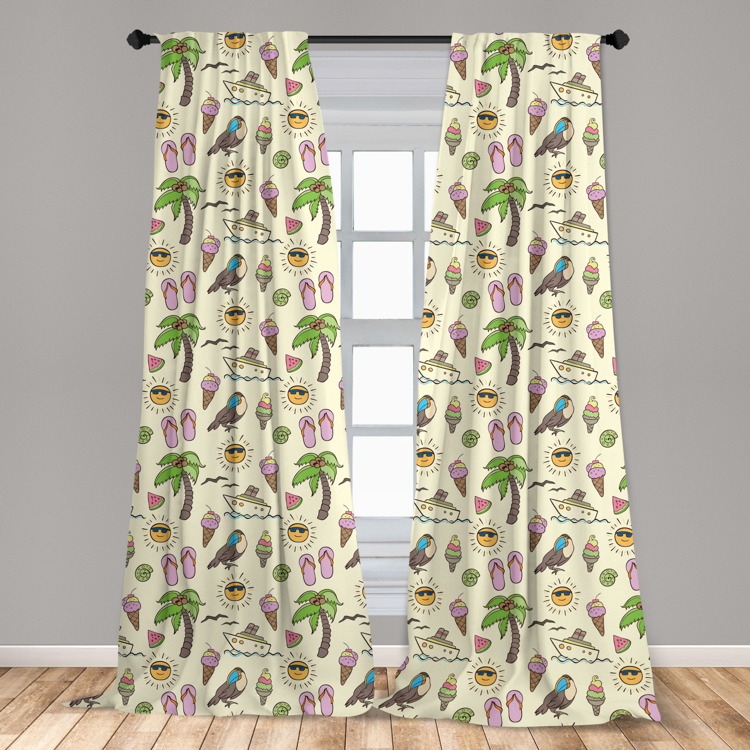 Flip Flop Microfiber Curtains 2 Panel Set Living Room Bedroom in 3 Sizes - Picture 23 of 50
