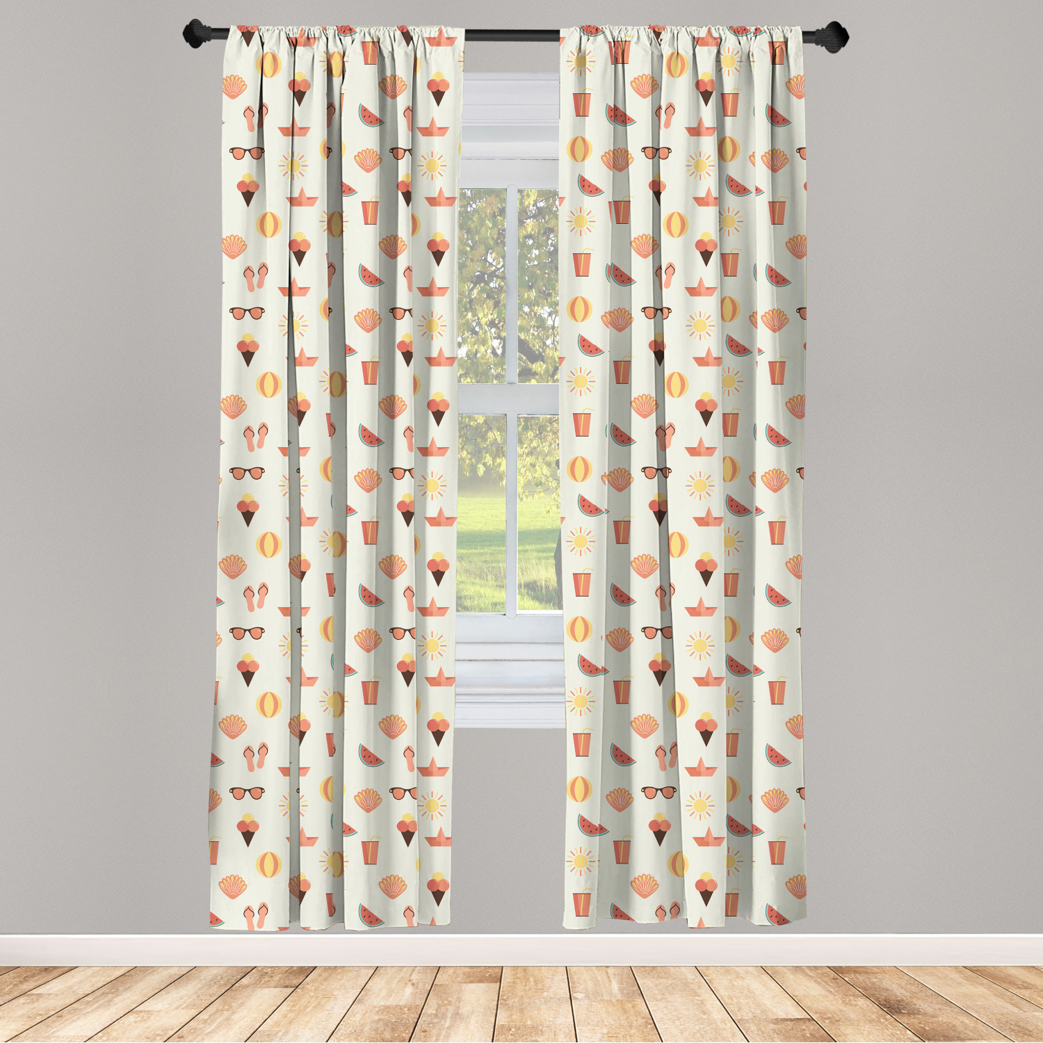 Flip Flop Microfiber Curtains 2 Panel Set Living Room Bedroom in 3 Sizes - Picture 46 of 50
