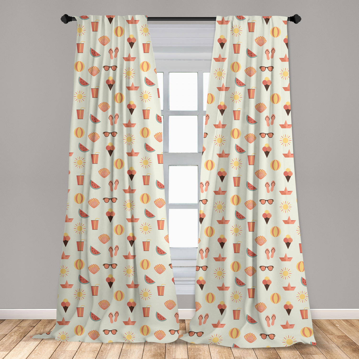 Flip Flop Microfiber Curtains 2 Panel Set Living Room Bedroom in 3 Sizes - Picture 45 of 50