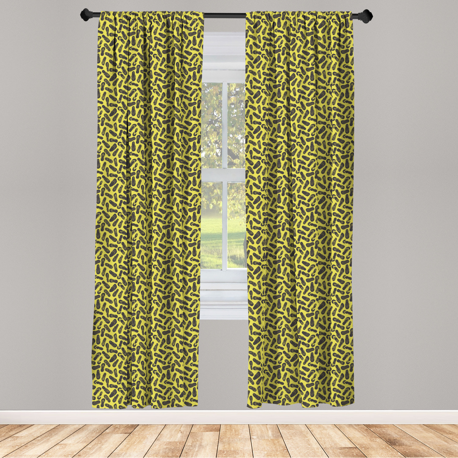 Flip Flop Microfiber Curtains 2 Panel Set Living Room Bedroom in 3 Sizes - Picture 22 of 50