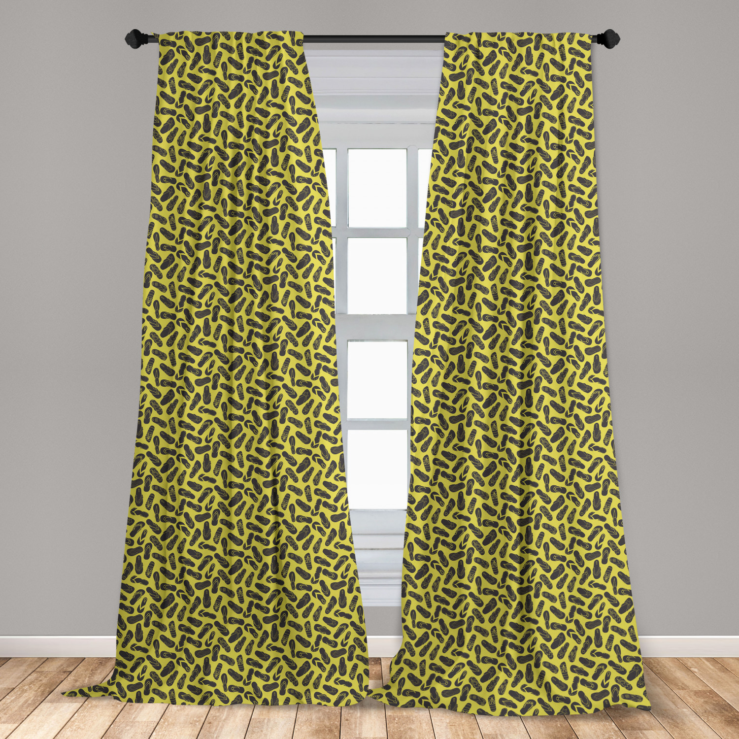 Flip Flop Microfiber Curtains 2 Panel Set Living Room Bedroom in 3 Sizes - Picture 21 of 50
