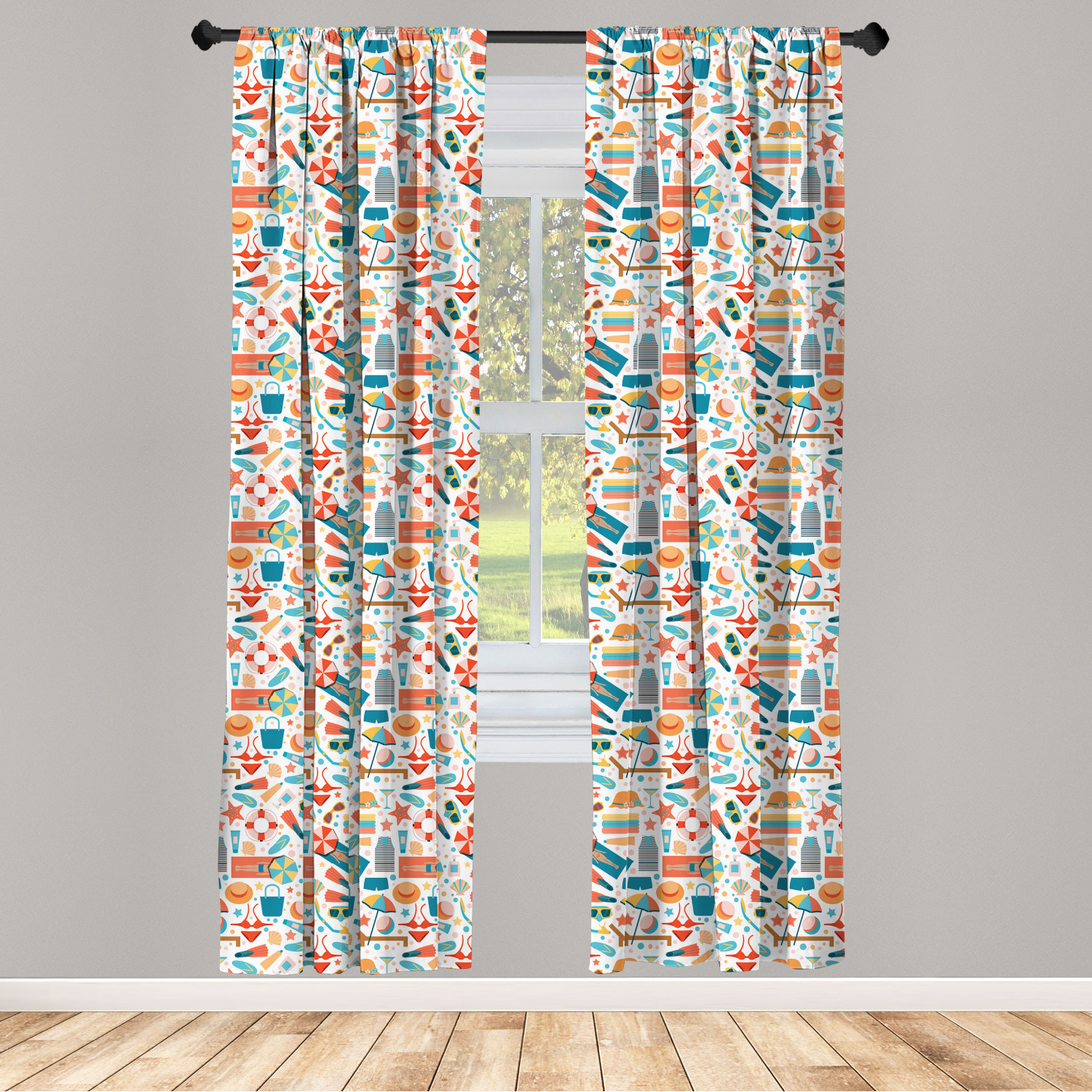 Flip Flop Microfiber Curtains 2 Panel Set Living Room Bedroom in 3 Sizes - Picture 40 of 50