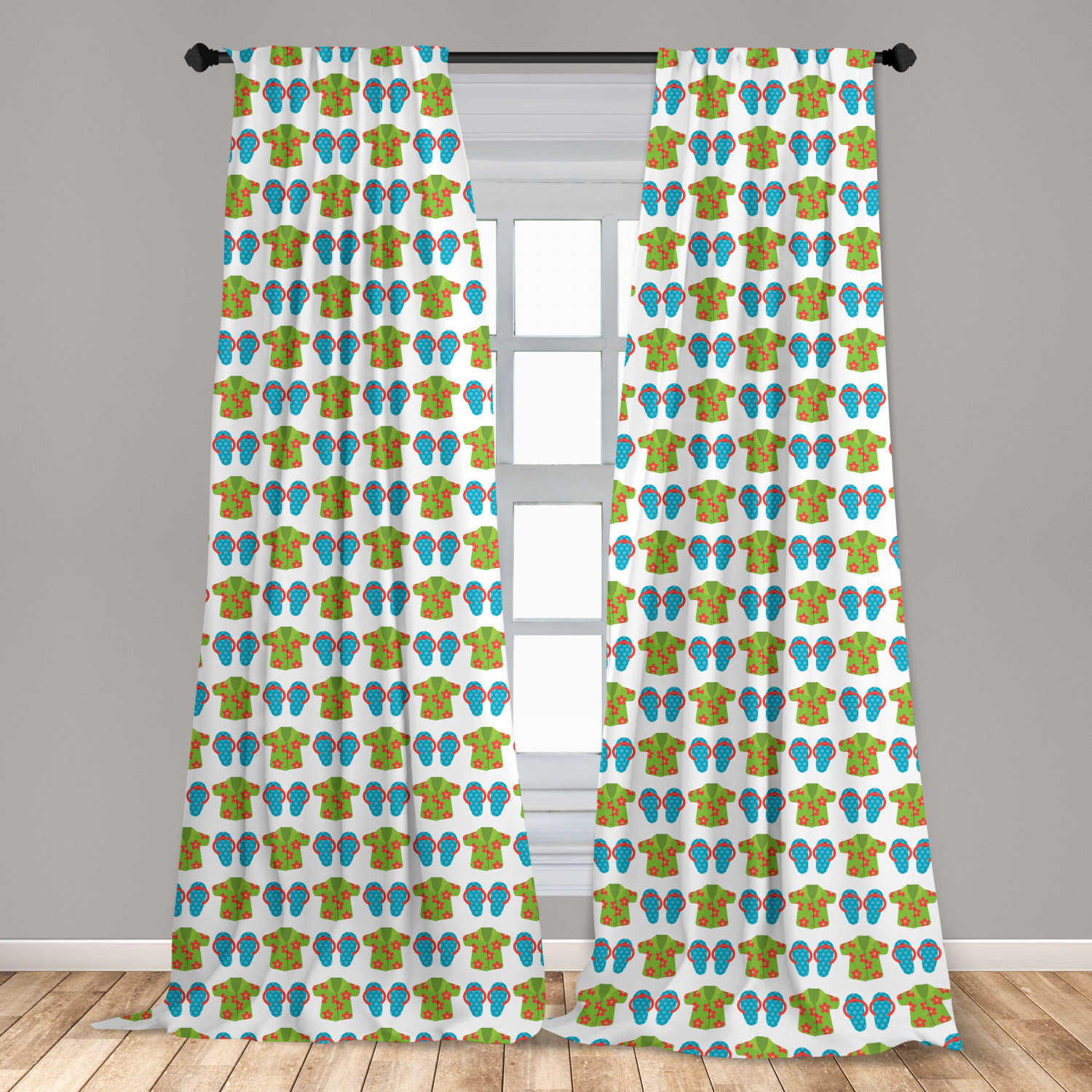 Flip Flop Microfiber Curtains 2 Panel Set Living Room Bedroom in 3 Sizes - Picture 9 of 50