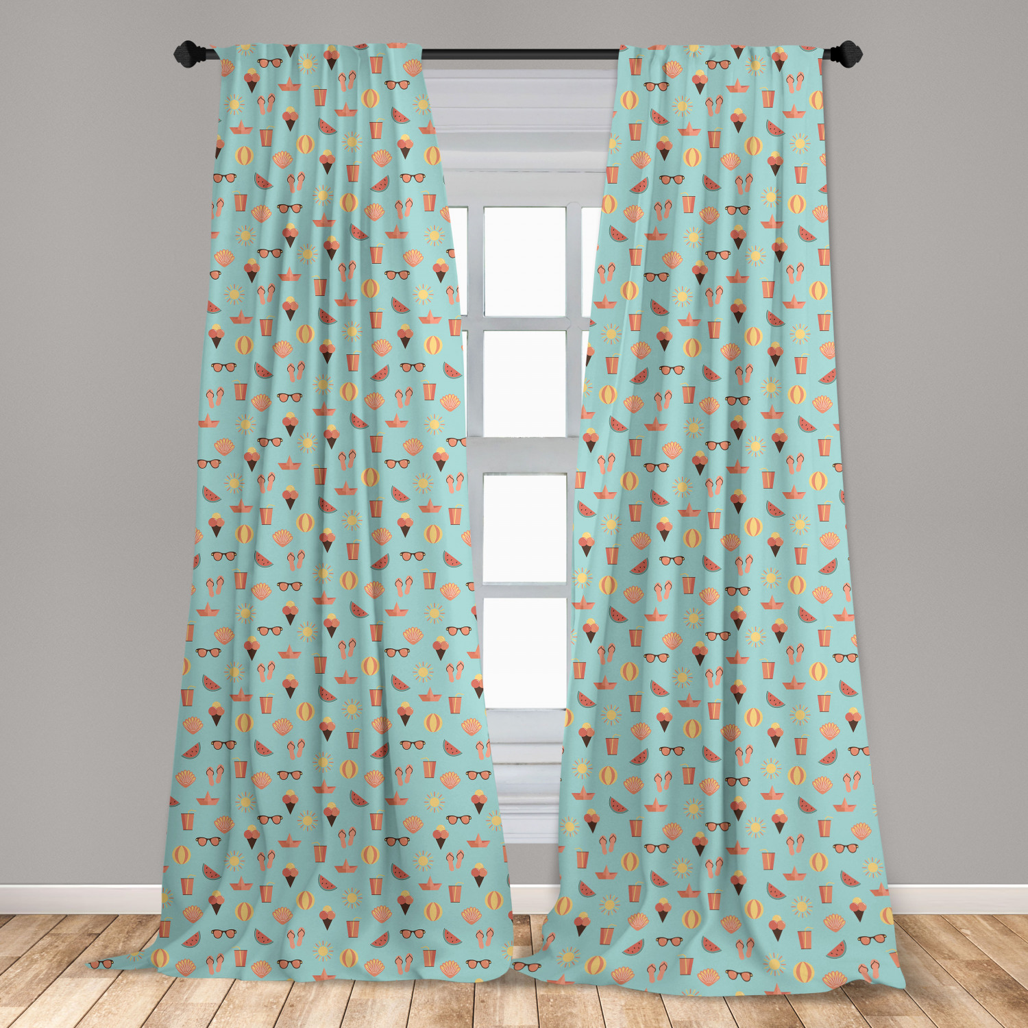 Flip Flop Microfiber Curtains 2 Panel Set Living Room Bedroom in 3 Sizes - Picture 47 of 50
