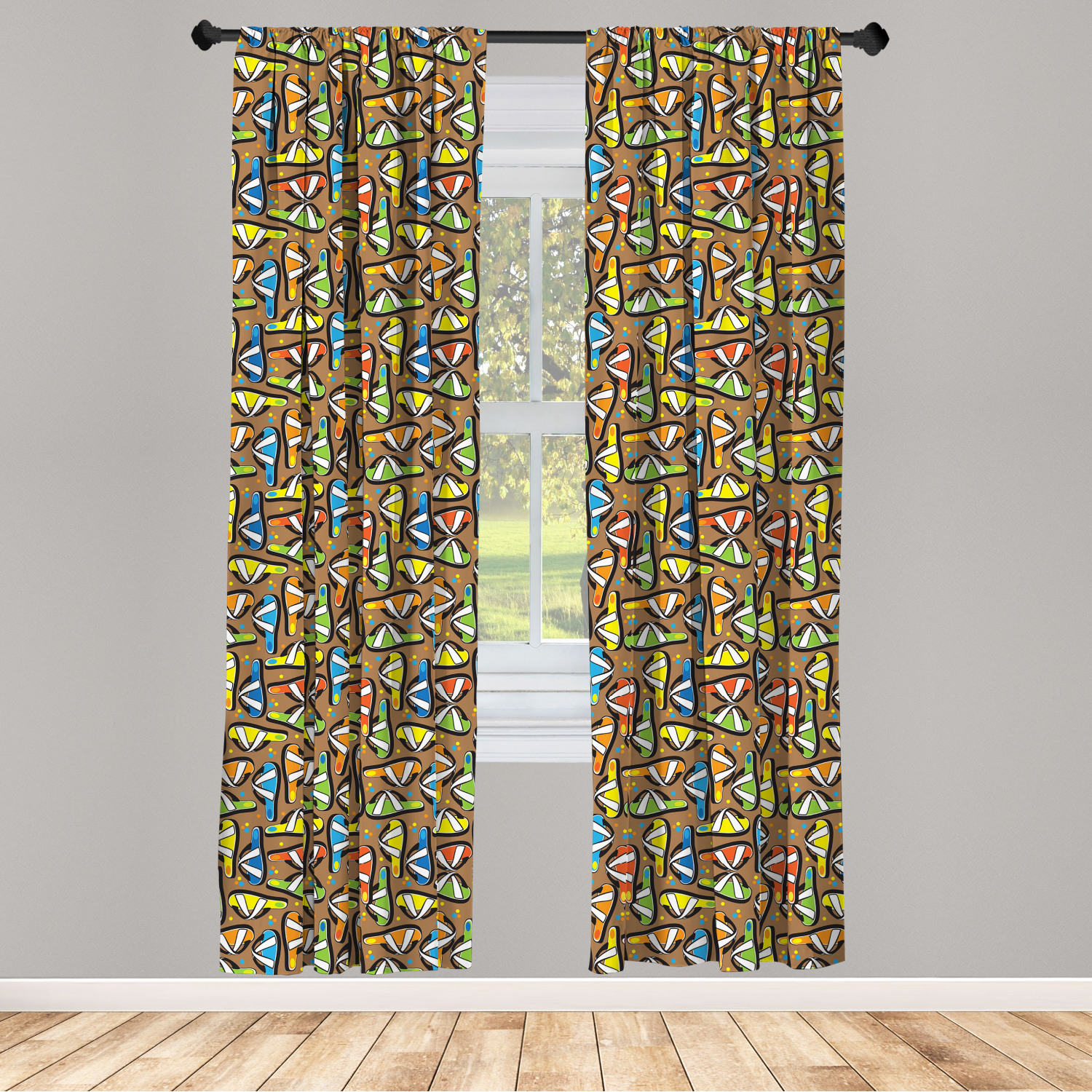 Flip Flop Microfiber Curtains 2 Panel Set Living Room Bedroom in 3 Sizes - Picture 20 of 50