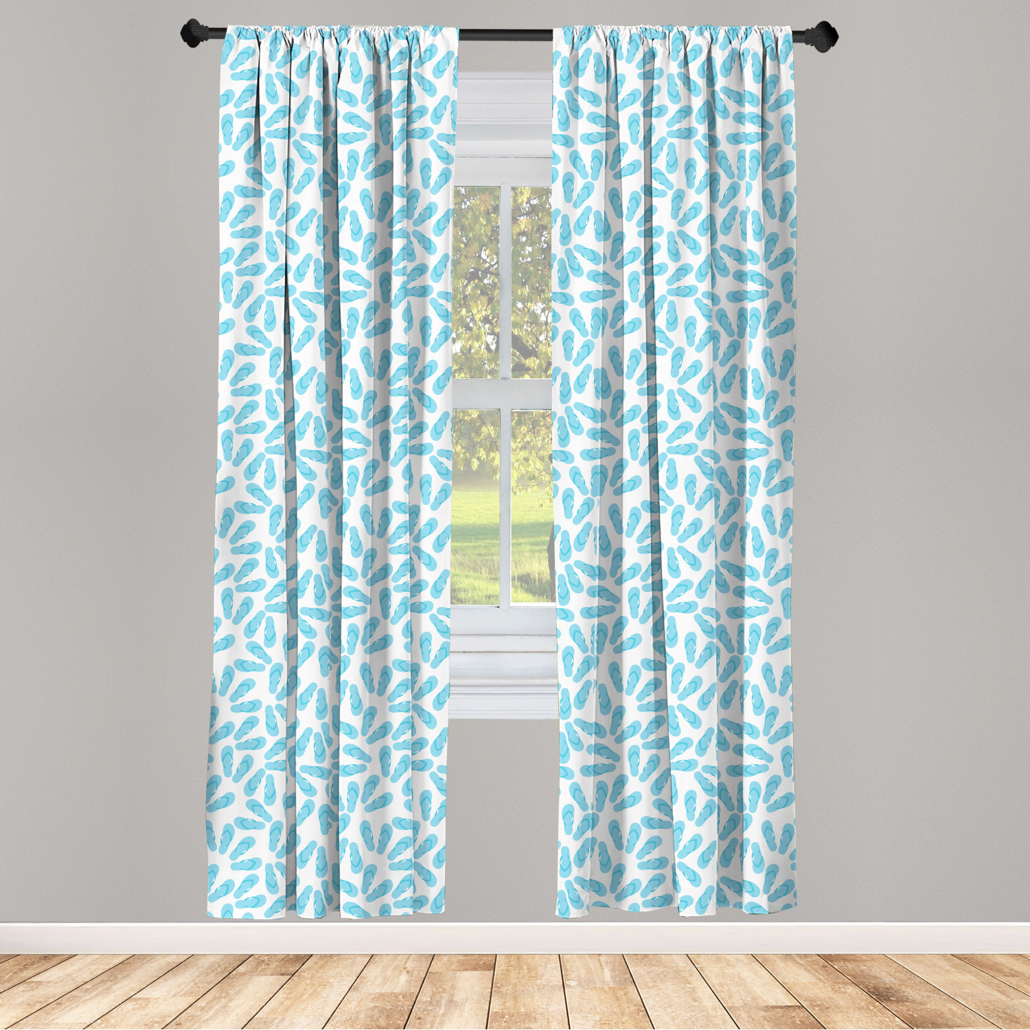 Flip Flop Microfiber Curtains 2 Panel Set Living Room Bedroom in 3 Sizes - Picture 38 of 50