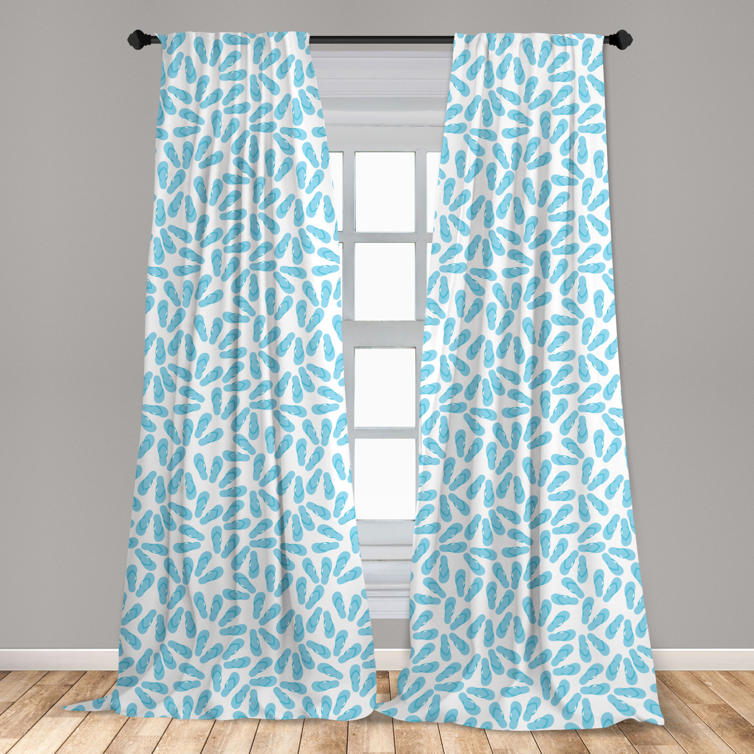 Flip Flop Microfiber Curtains 2 Panel Set Living Room Bedroom in 3 Sizes - Picture 37 of 50