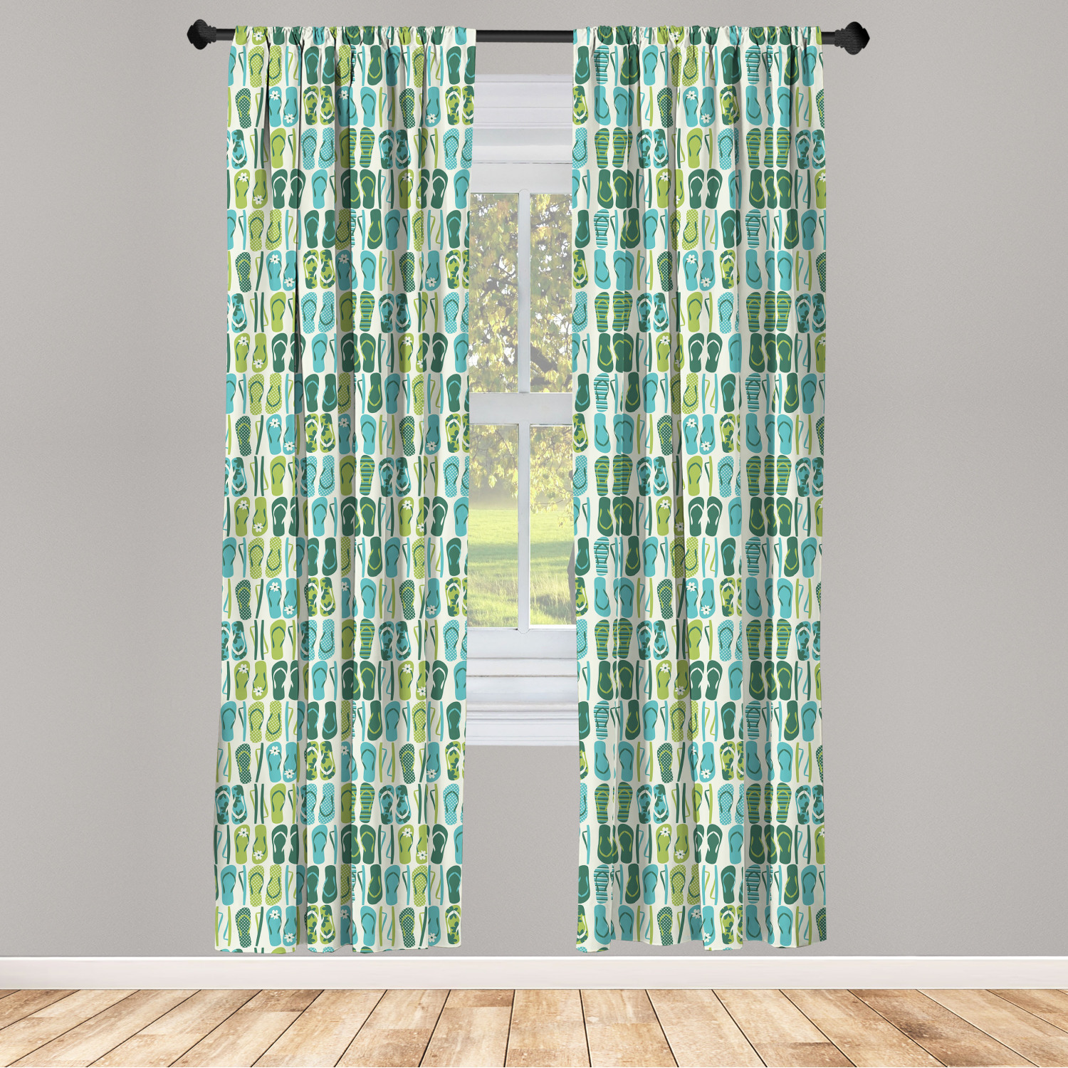 Flip Flop Microfiber Curtains 2 Panel Set Living Room Bedroom in 3 Sizes - Picture 14 of 50