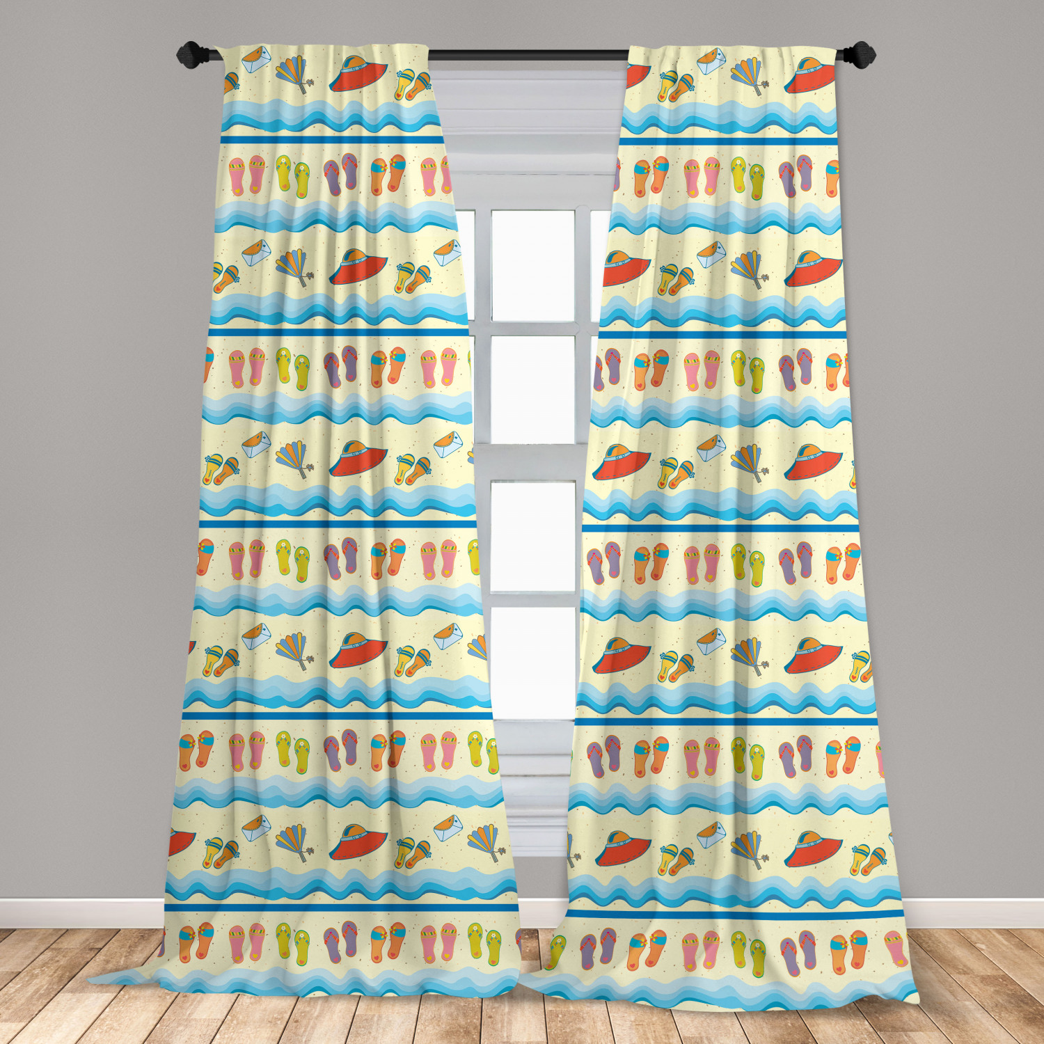 Flip Flop Microfiber Curtains 2 Panel Set Living Room Bedroom in 3 Sizes - Picture 35 of 50