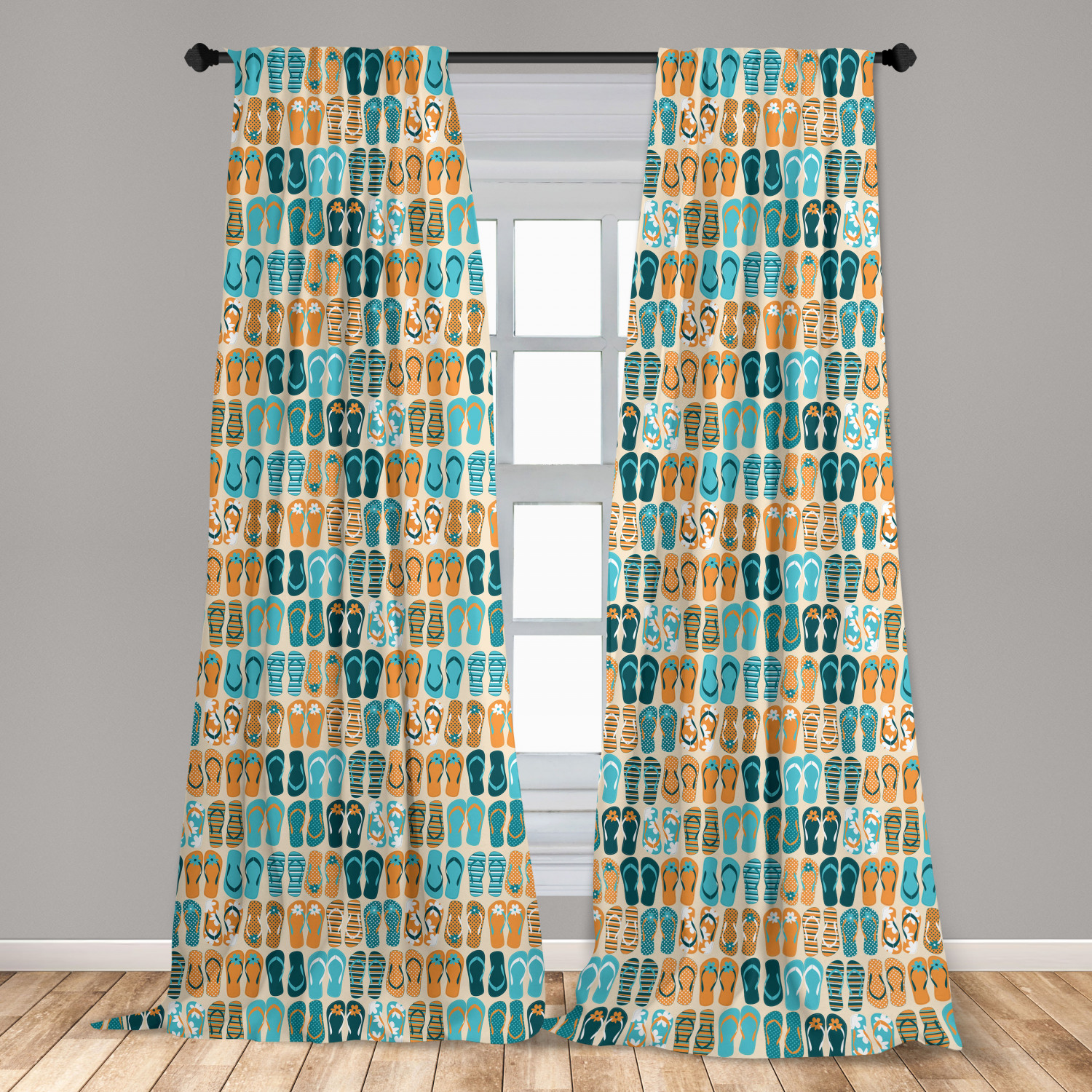 Flip Flop Microfiber Curtains 2 Panel Set Living Room Bedroom in 3 Sizes - Picture 33 of 50