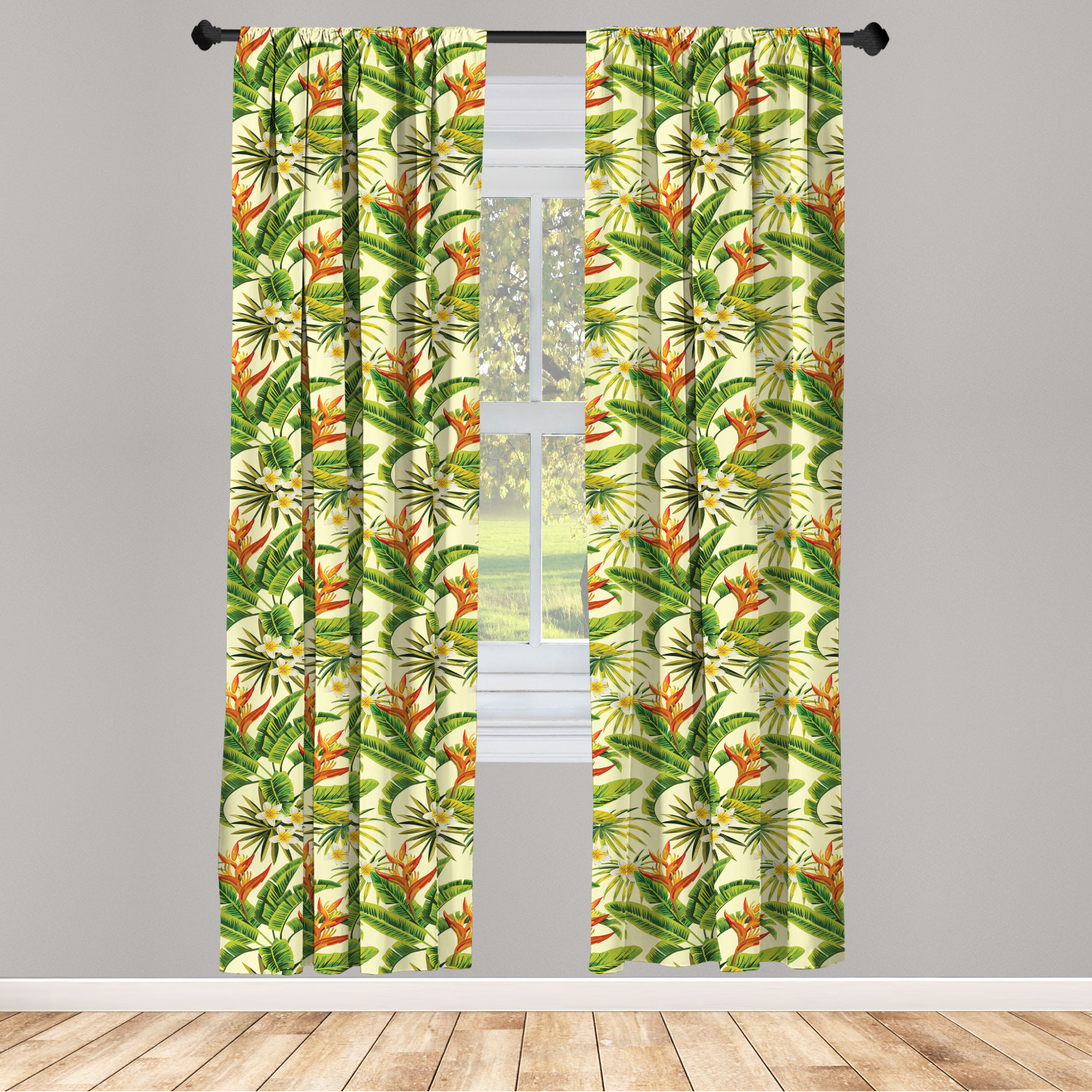 Tropic Microfiber Curtains 2 Panel Set Living Room Bedroom in 3 Sizes - Picture 10 of 54