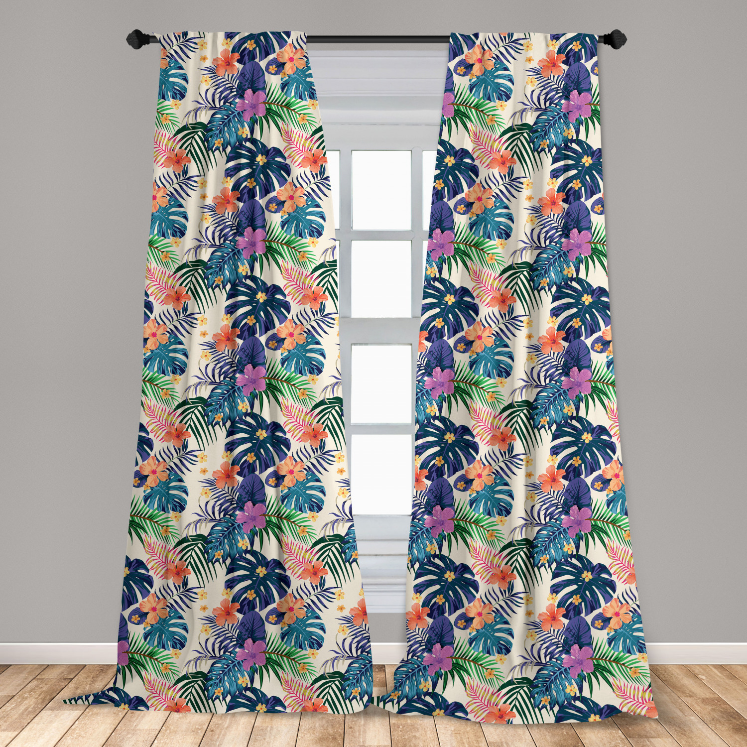 Tropic Microfiber Curtains 2 Panel Set Living Room Bedroom in 3 Sizes - Picture 29 of 54