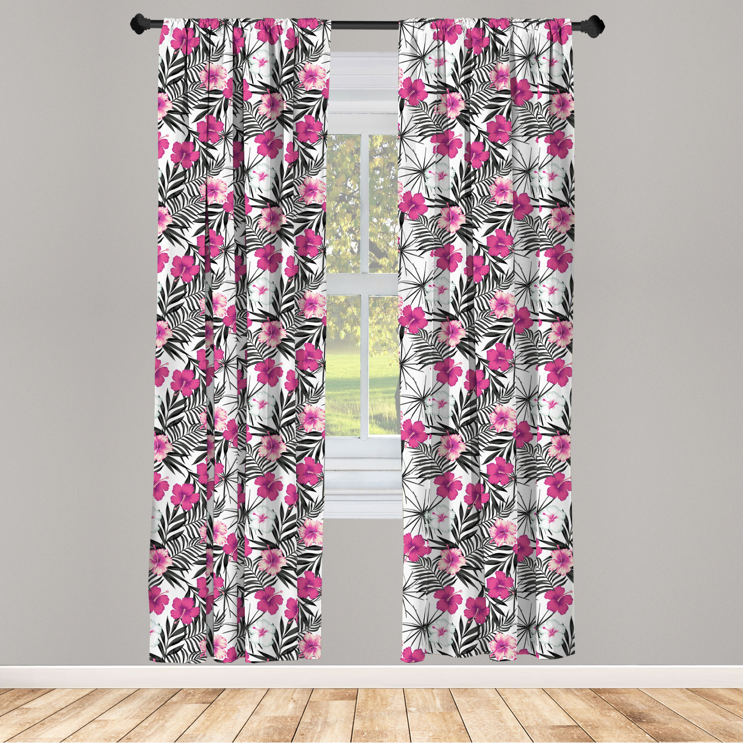 Tropic Microfiber Curtains 2 Panel Set Living Room Bedroom in 3 Sizes - Picture 42 of 54