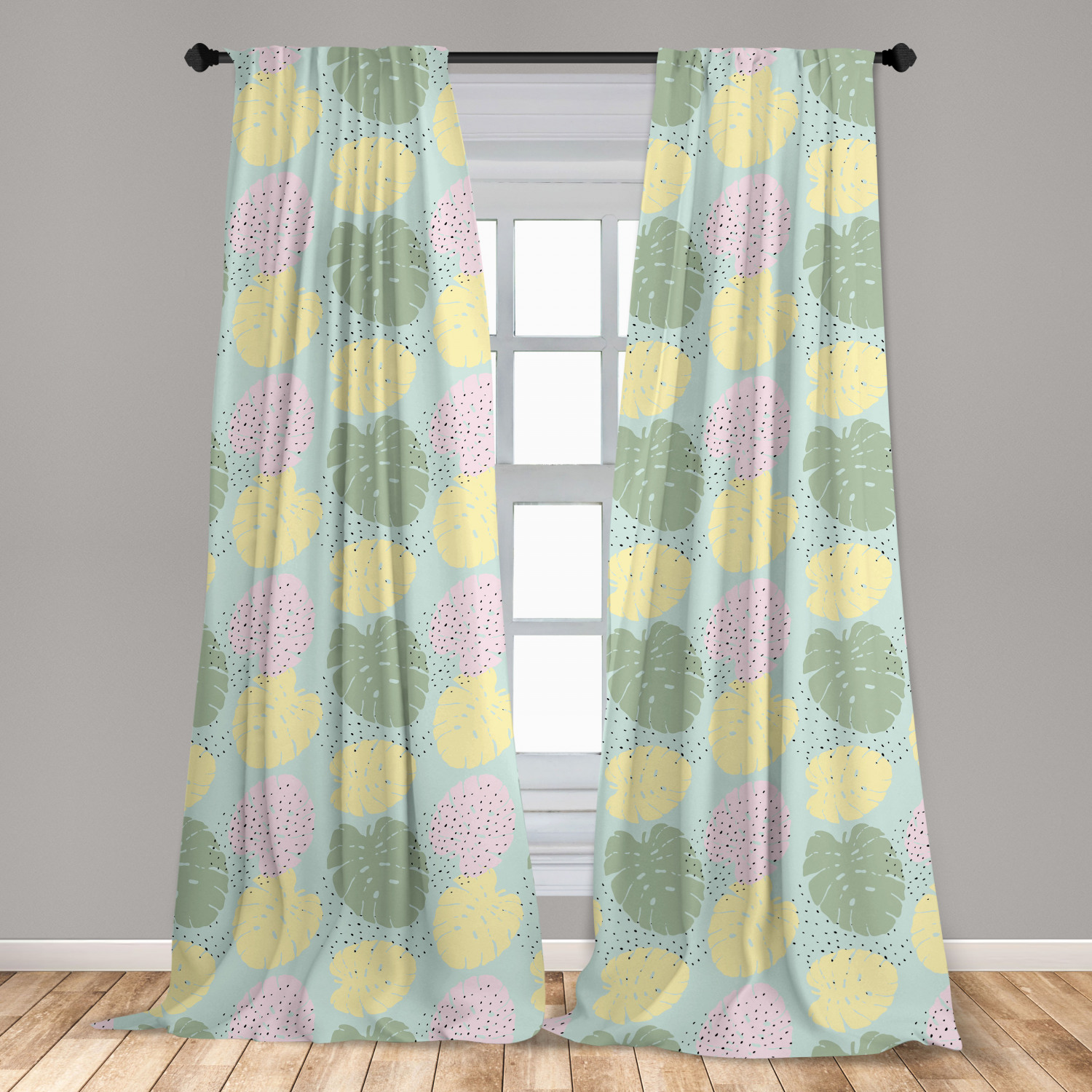 Tropic Microfiber Curtains 2 Panel Set Living Room Bedroom in 3 Sizes - Picture 21 of 54