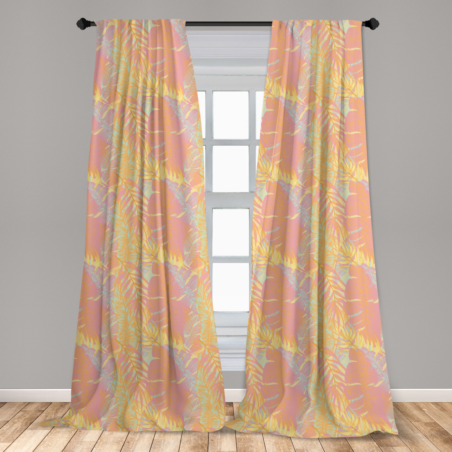 Tropic Microfiber Curtains 2 Panel Set Living Room Bedroom in 3 Sizes - Picture 15 of 54