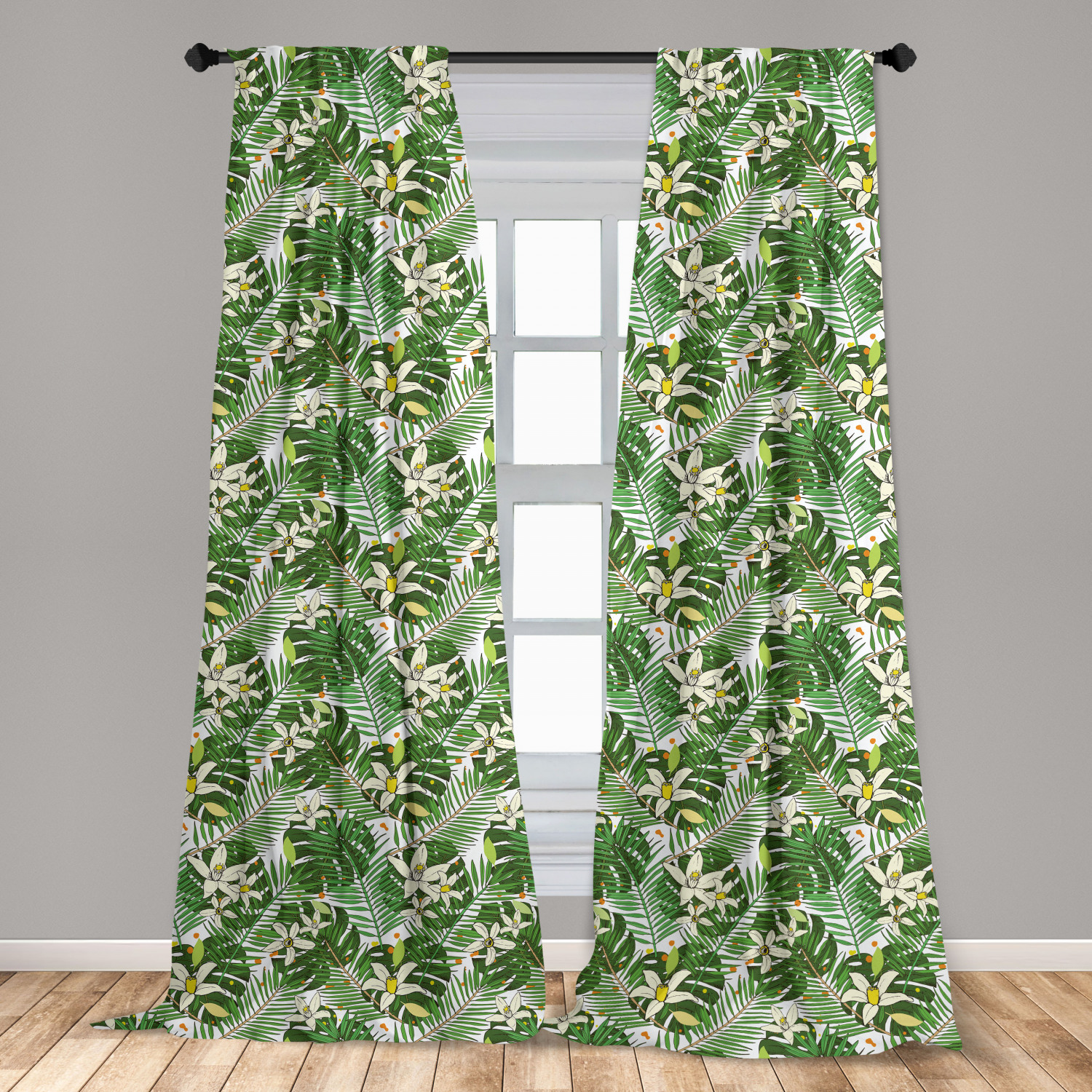 Tropic Microfiber Curtains 2 Panel Set Living Room Bedroom in 3 Sizes - Picture 27 of 54