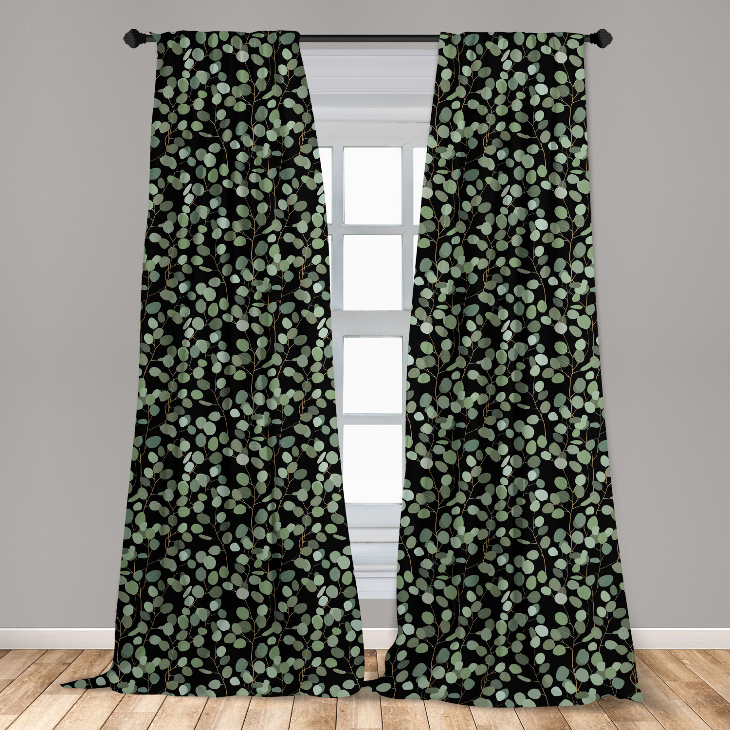 Tropic Microfiber Curtains 2 Panel Set Living Room Bedroom in 3 Sizes - Picture 11 of 54