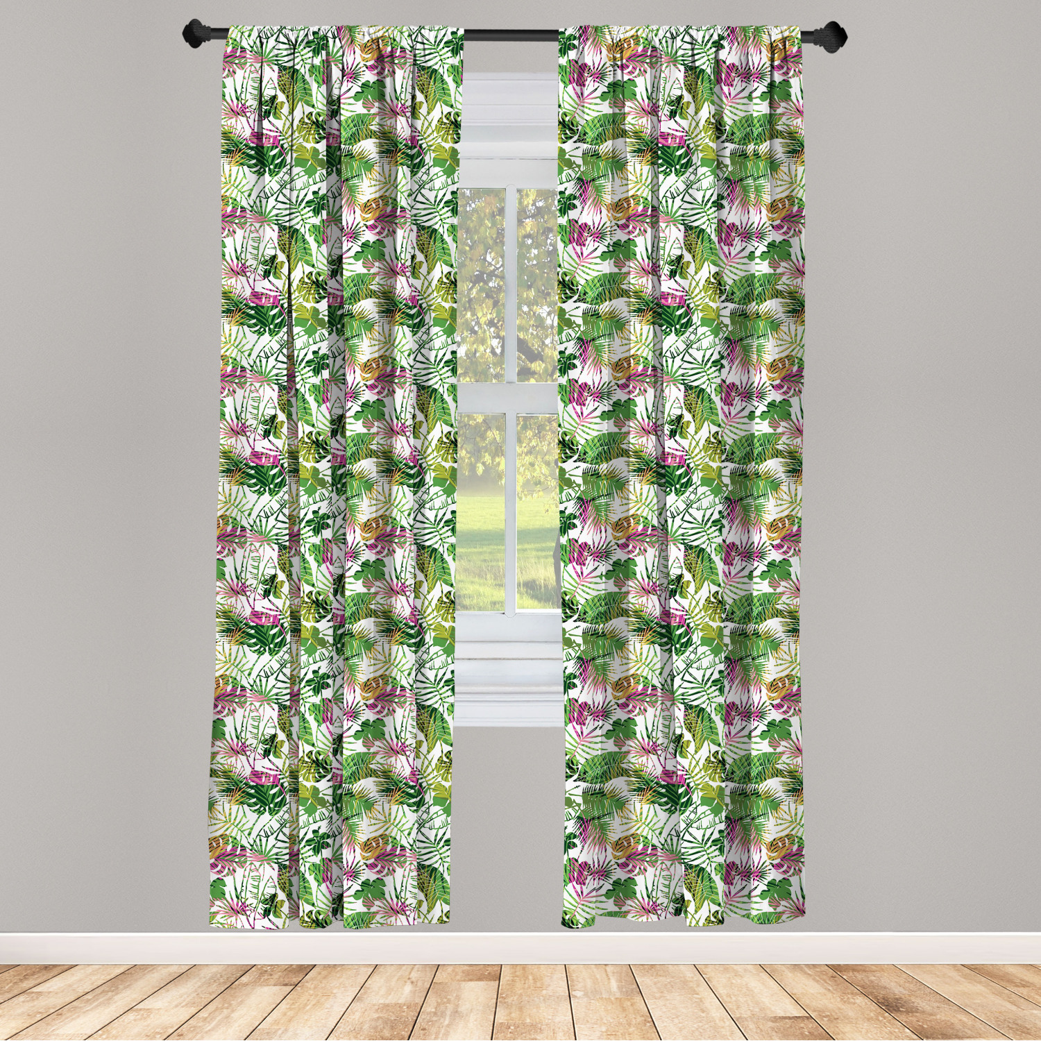 Tropic Microfiber Curtains 2 Panel Set Living Room Bedroom in 3 Sizes - Picture 50 of 54