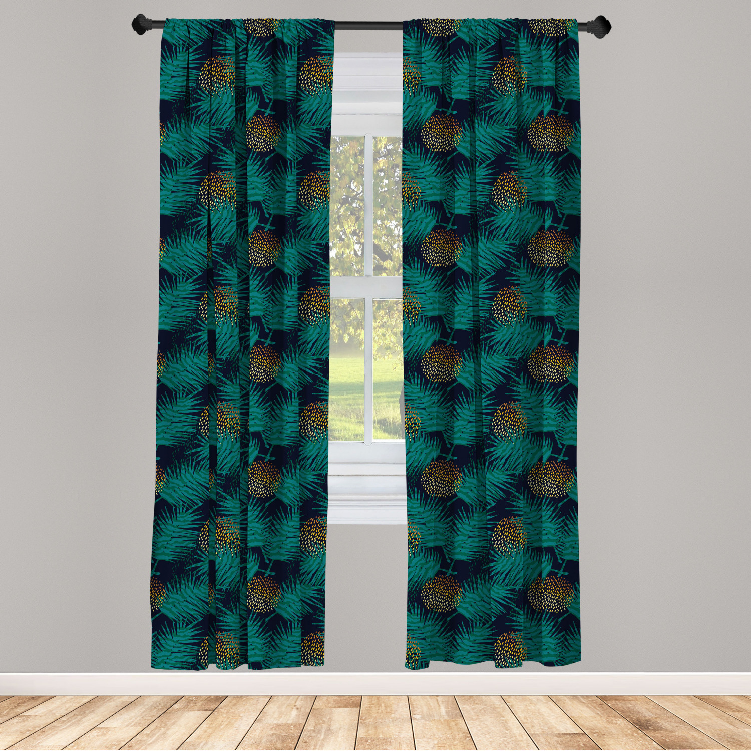 Tropic Microfiber Curtains 2 Panel Set Living Room Bedroom in 3 Sizes - Picture 36 of 54