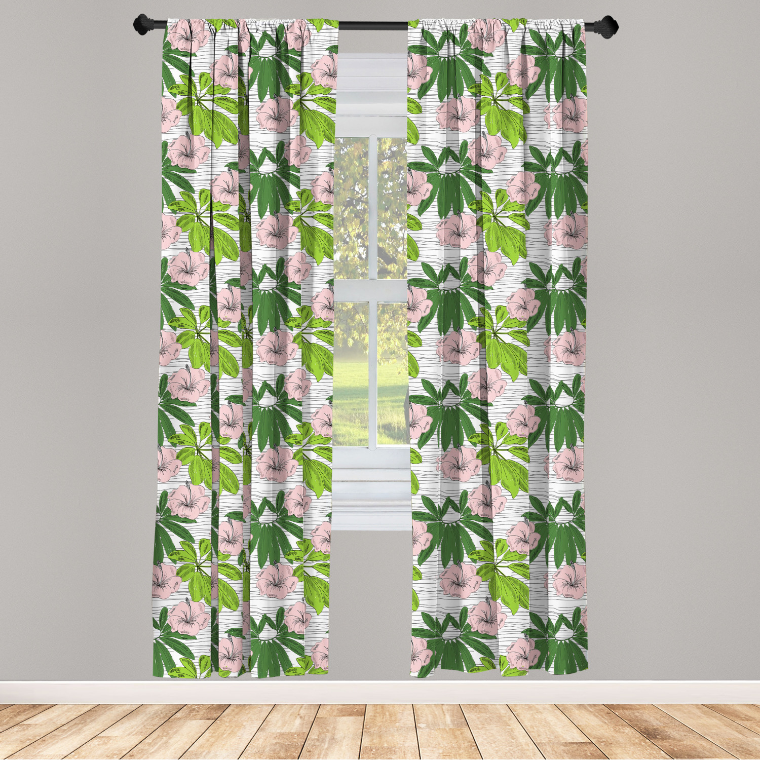 Tropic Microfiber Curtains 2 Panel Set Living Room Bedroom in 3 Sizes - Picture 40 of 54