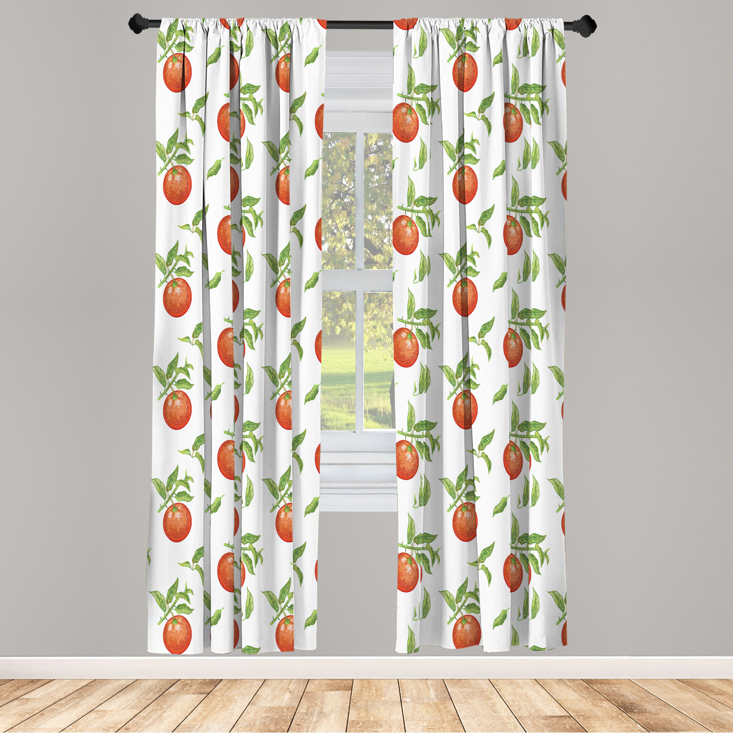 Tangerine Microfiber Curtains 2 Panel Set Living Room Bedroom in 3 ...