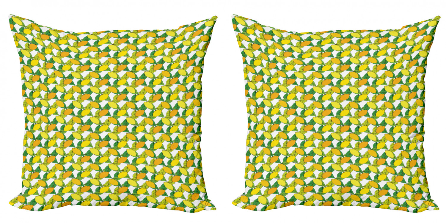 Ambesonne Lemons Pattern Cushion Cover Set of 2 for Couch and Bed in 4 Sizes - Picture 58 of 63