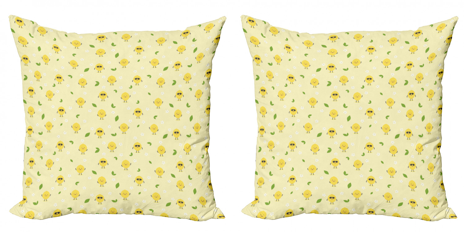 Ambesonne Lemons Pattern Cushion Cover Set of 2 for Couch and Bed in 4 Sizes - Picture 9 of 63