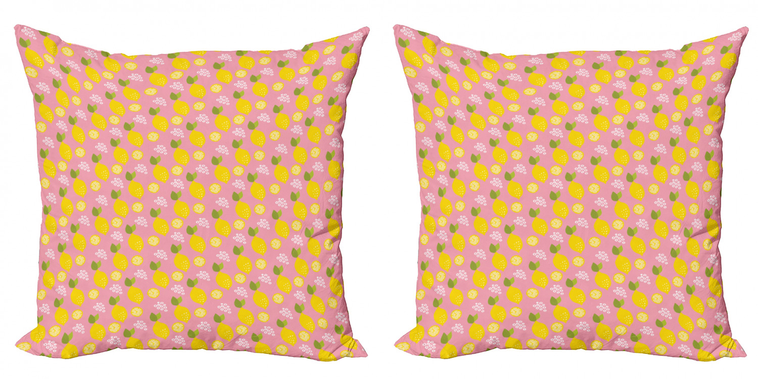 Ambesonne Lemons Pattern Cushion Cover Set of 2 for Couch and Bed in 4 Sizes - Picture 14 of 63