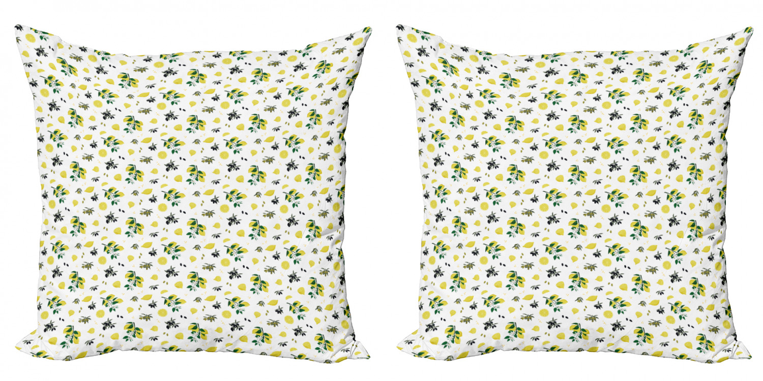 Ambesonne Lemons Pattern Cushion Cover Set of 2 for Couch and Bed in 4 Sizes - Picture 52 of 63