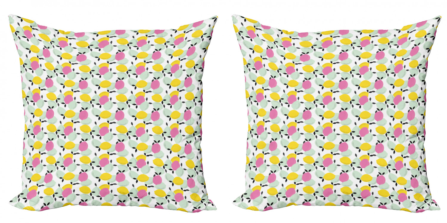Ambesonne Lemons Pattern Cushion Cover Set of 2 for Couch and Bed in 4 Sizes - Picture 61 of 63