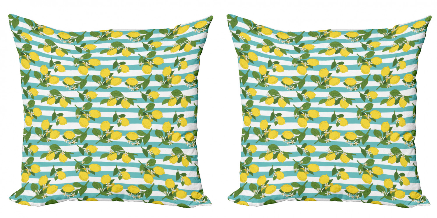 Ambesonne Lemons Pattern Cushion Cover Set of 2 for Couch and Bed in 4 Sizes - Picture 34 of 63