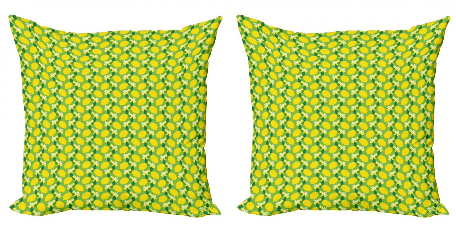 Ambesonne Lemons Pattern Cushion Cover Set of 2 for Couch and Bed in 4 Sizes - Picture 13 of 63